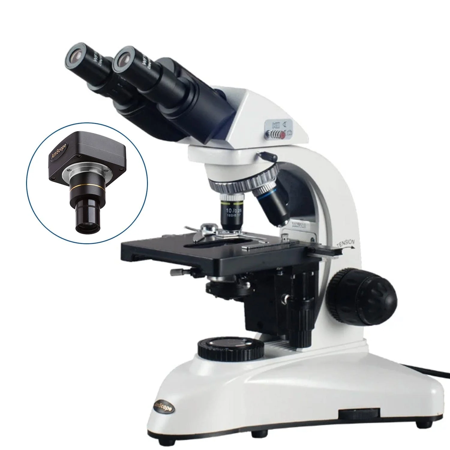 AmScope B530 Series Binocular Compound Microscope with 20W Halogen Kohler Illumination, 3D Mechanical Stage and Optional Digital Camera - Image 4