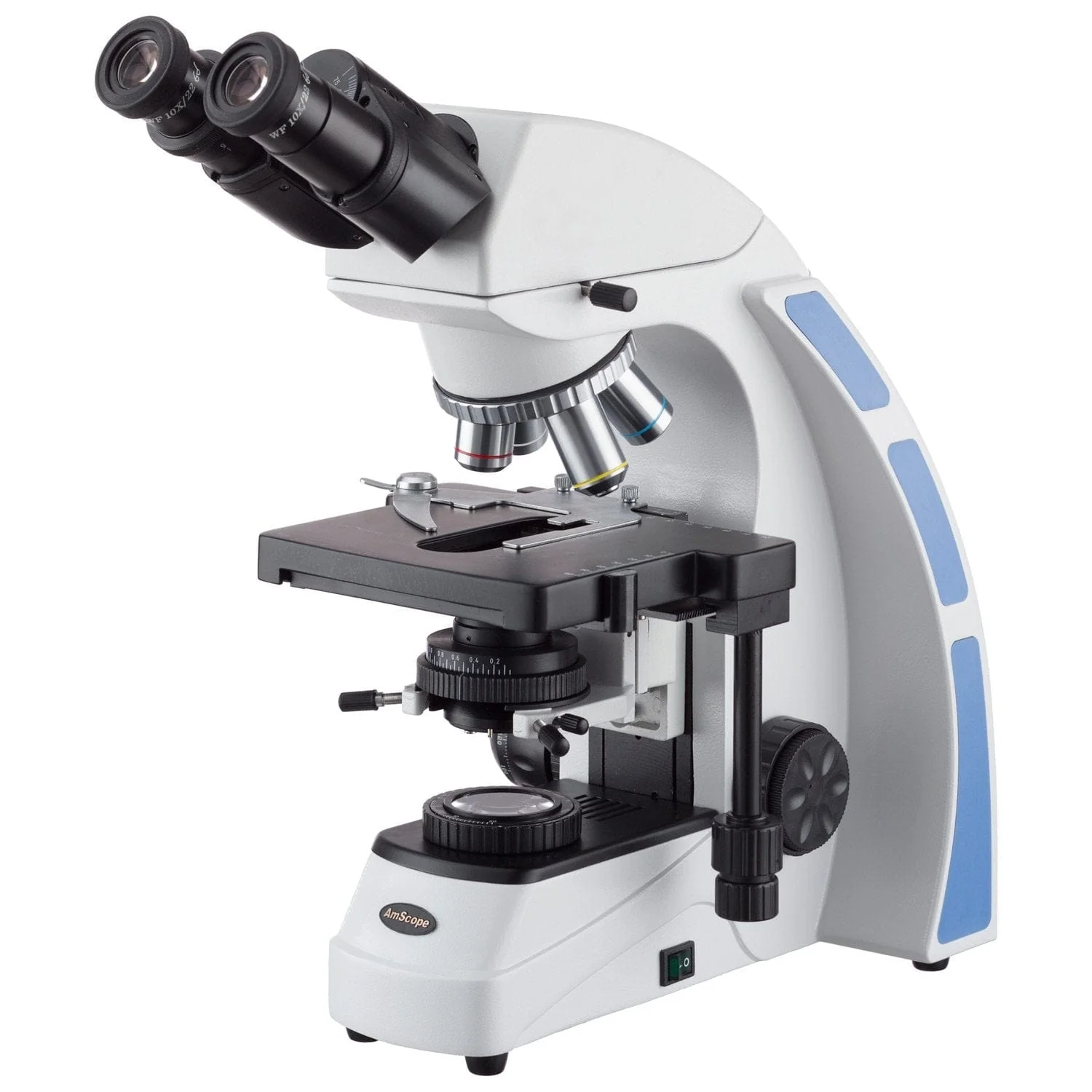 AmScope B570 Series Research Grade Semi-Plan Lab Biological Binocular Compound Microscope with 3W LED Koehler Illumination, 3D Mechanical Stage and Optional Digital Camera