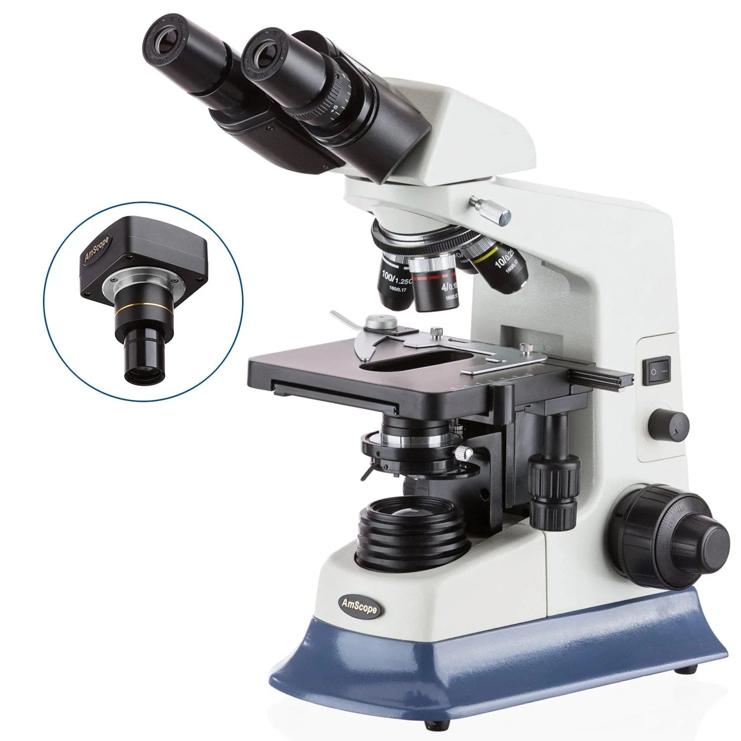 AmScope B590 Series Biological Laboratory Binocular Compound Microscope with 20W Halogen, 3D Mechanical Stage and Optional Digital Camera - Image 3