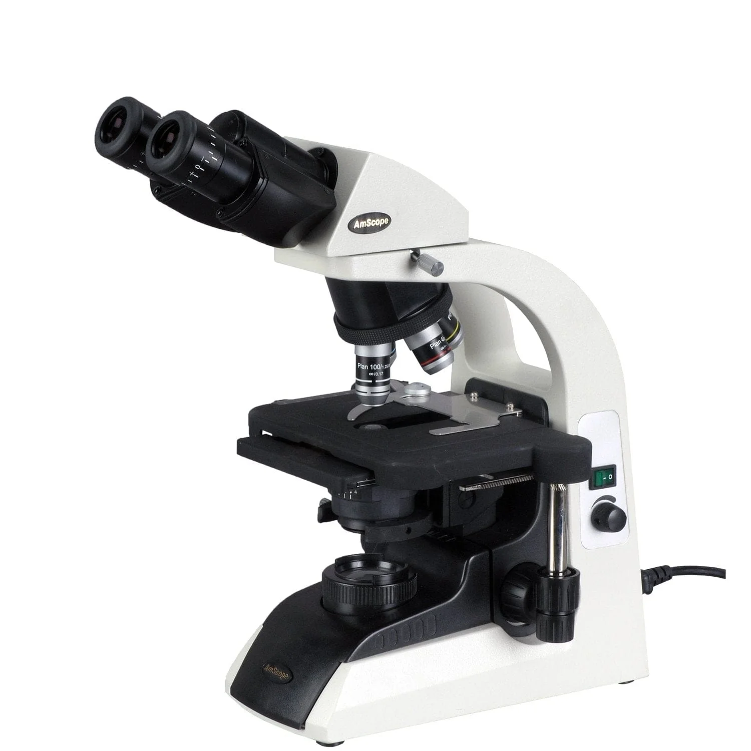 AmScope Outlet B650 Series Infinity-Corrected Plan Biological Binocular Compound Microscope with 20W Halogen, 3D Mechanical Stage and Optional Digital Camera