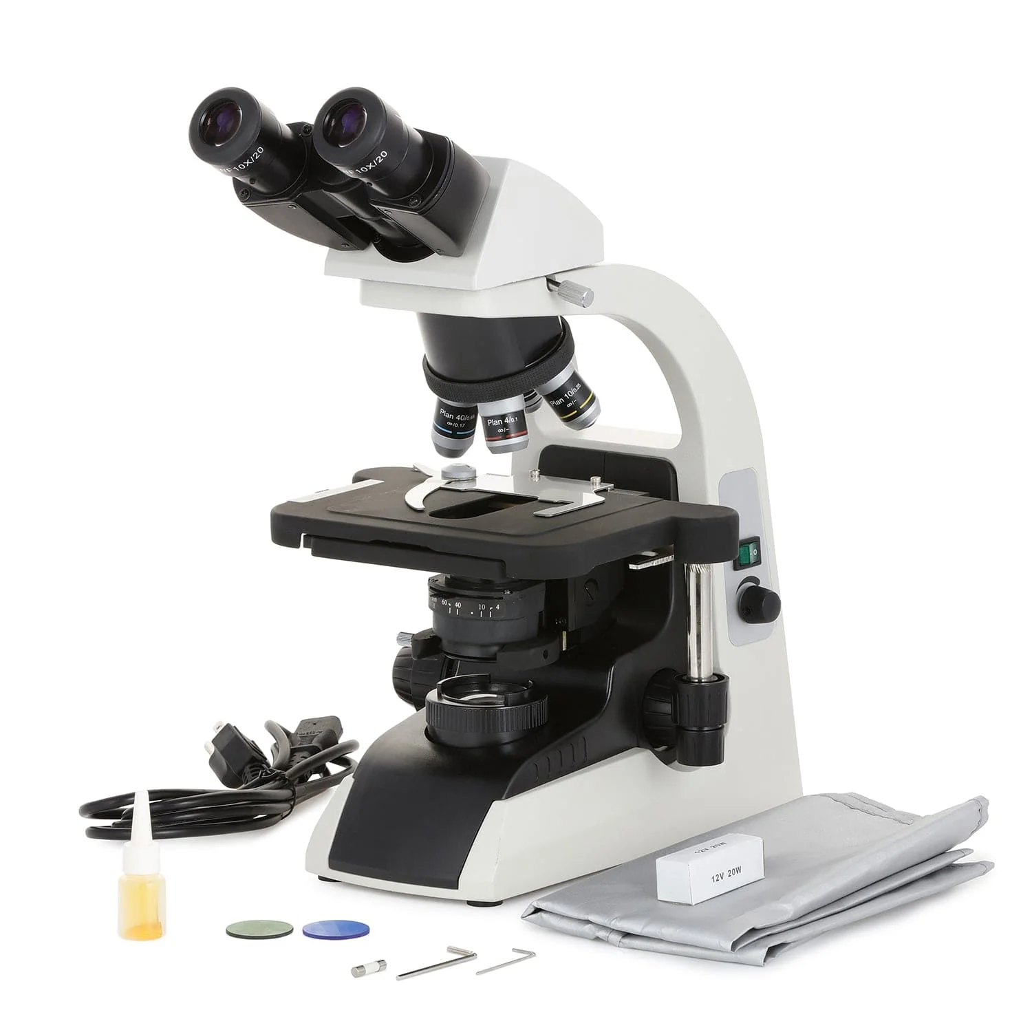 AmScope Outlet B650 Series Infinity-Corrected Plan Biological Binocular Compound Microscope with 20W Halogen, 3D Mechanical Stage and Optional Digital Camera - Image 8