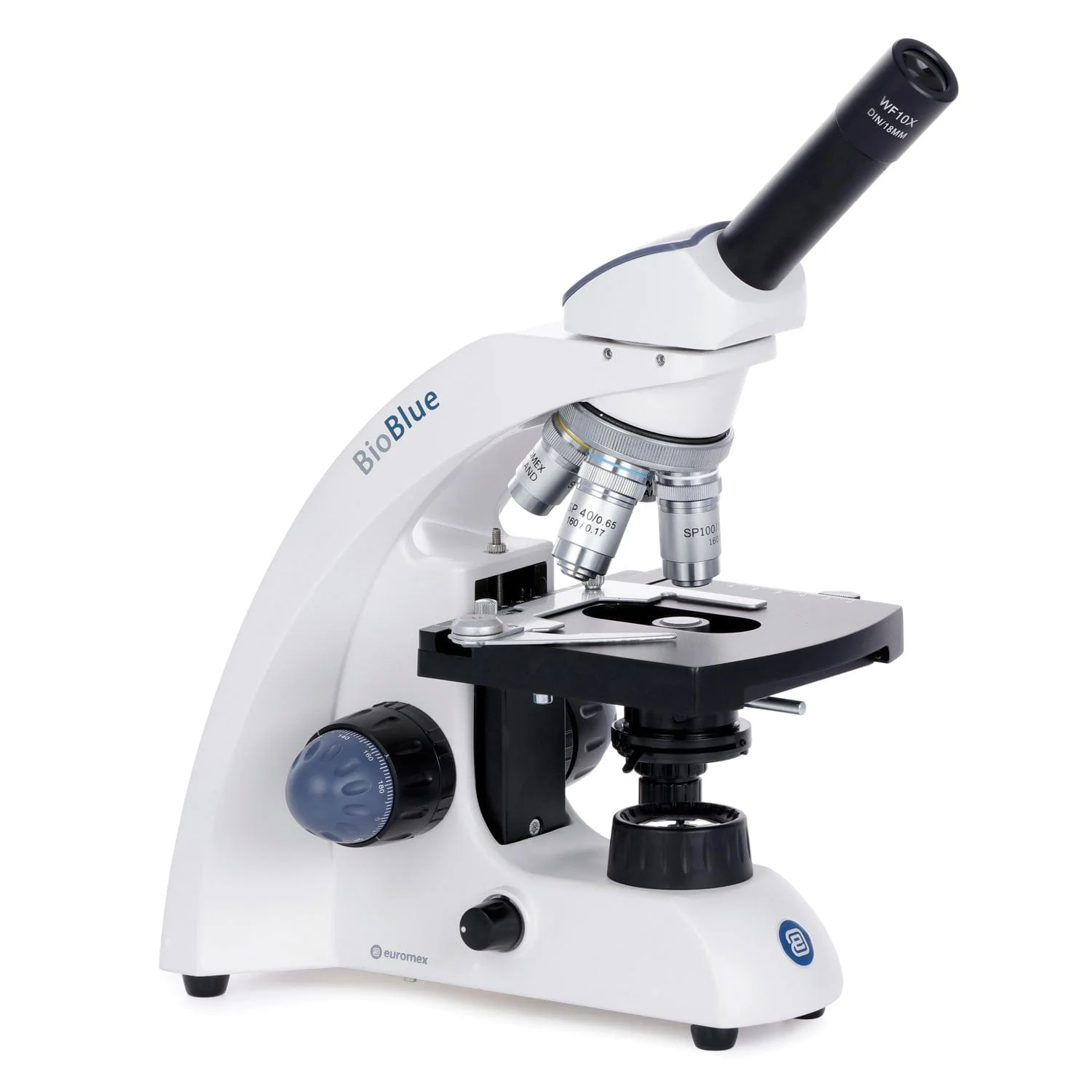 Euromex BioBlue Series Monocular Compound Microscope 40X-1000X Magnification with Mechanical Stage and 1W LED Cordless Illumination - Image 3