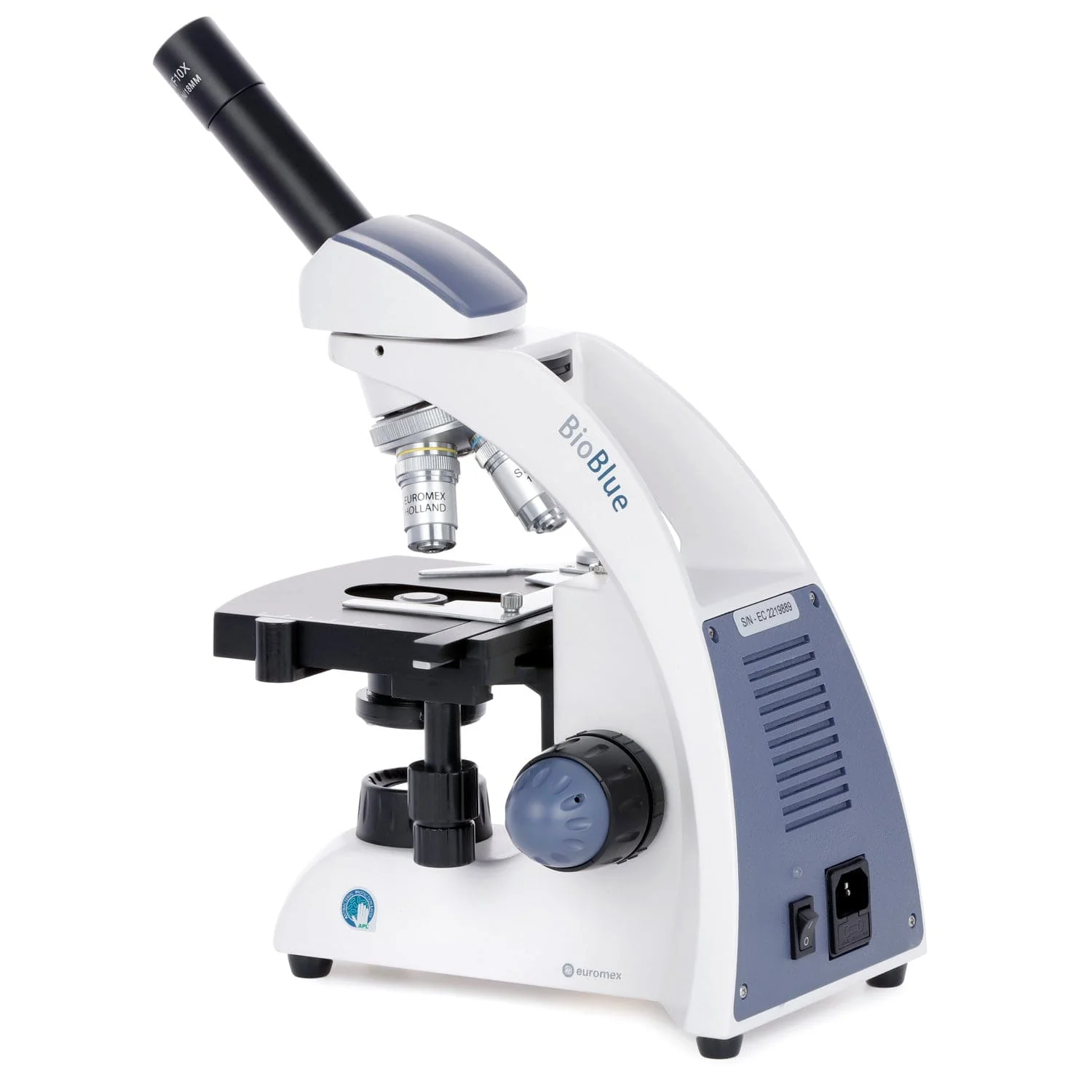 Euromex BioBlue Series Monocular Compound Microscope 40X-1000X Magnification with Mechanical Stage and 1W LED Cordless Illumination - Image 4