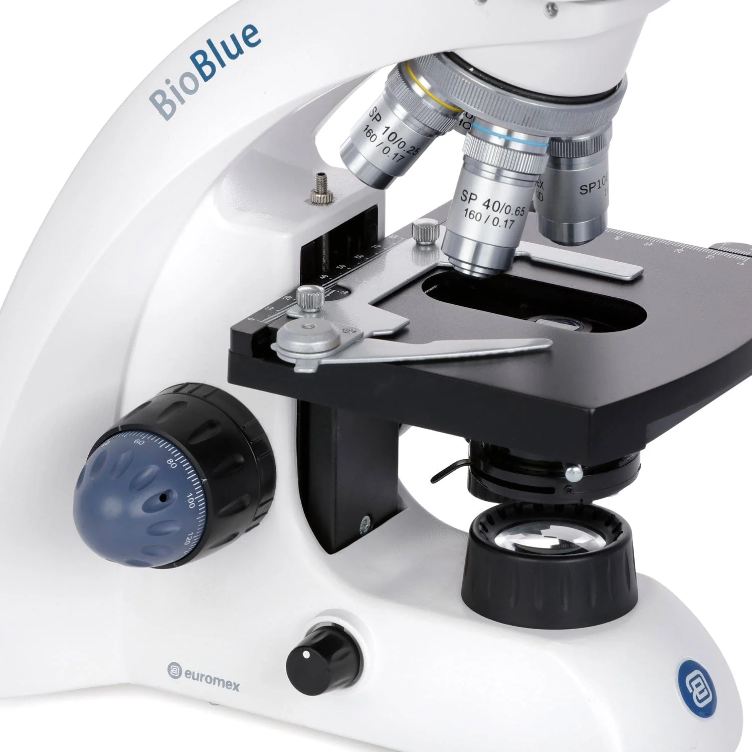 Euromex BioBlue Series Monocular Compound Microscope 40X-1000X Magnification with Mechanical Stage and 1W LED Cordless Illumination - Image 5