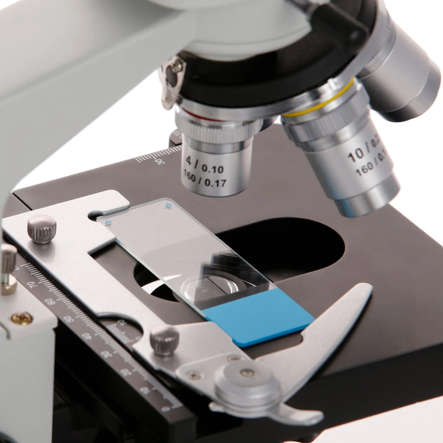 AmScope 50pc Blank Silane Slides with Single Frosted, Blue-Coated Side - Image 5