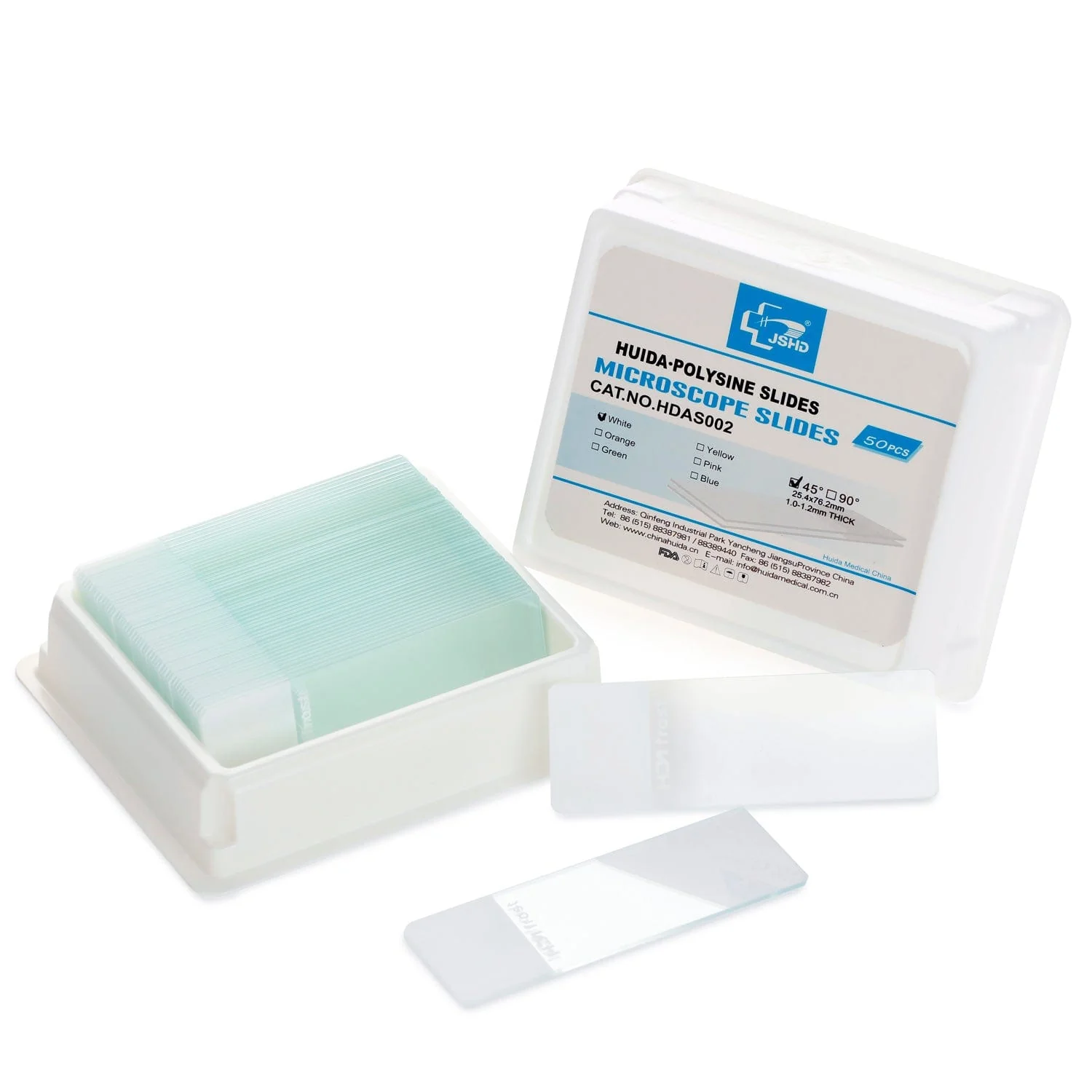 AmScope 50pc Blank Slides with Polysine Coating