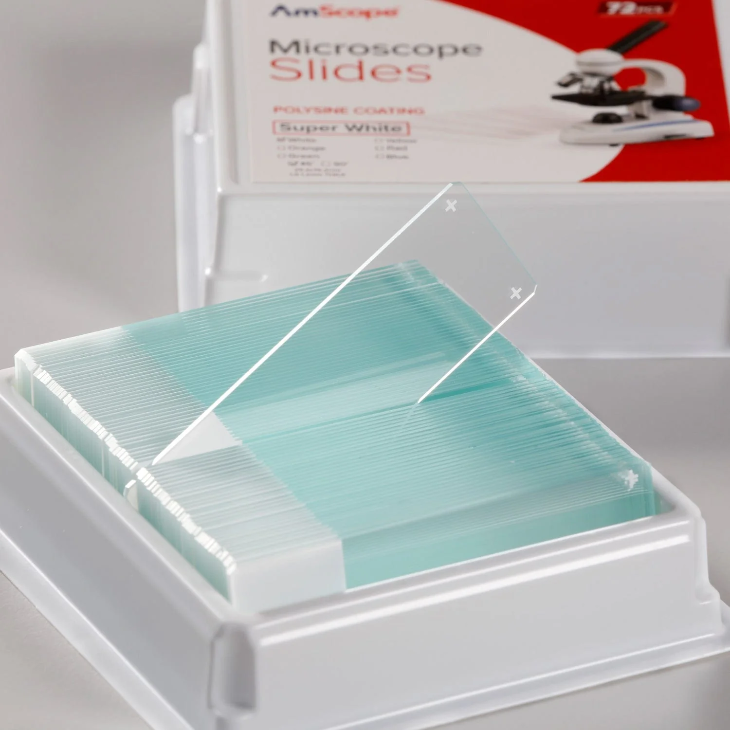 AmScope 72pc Blank Slides with Polysine Coating - Image 5