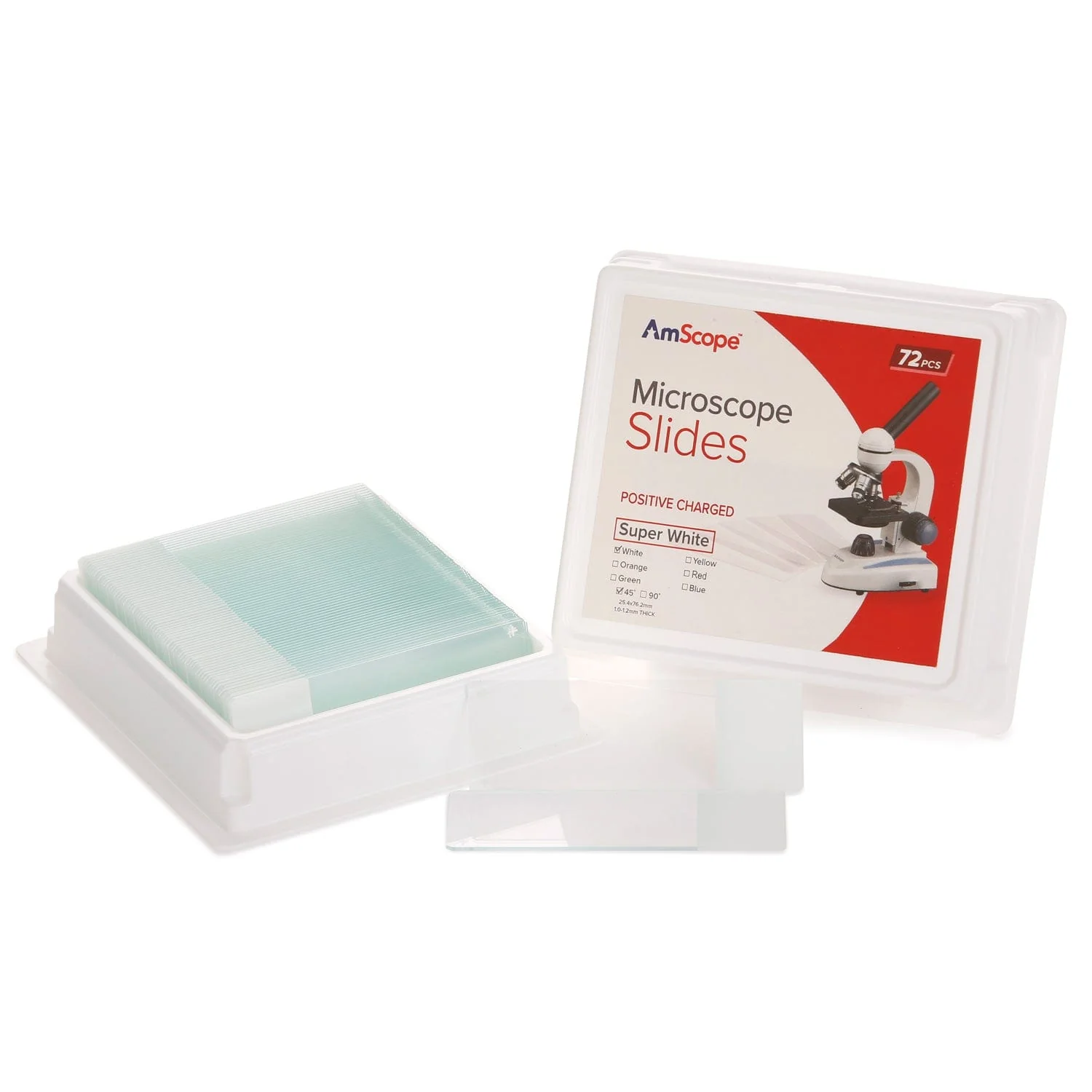 AmScope 72pc Blank Positive Charge Slides - Image 3