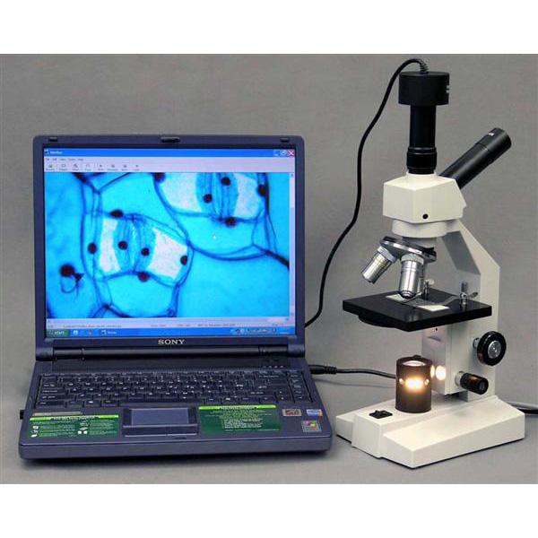 AmScope D100 Series Dual-View Monocular Compound Microscope with 20W Halogen Light and Optional Digital Camera - Image 6