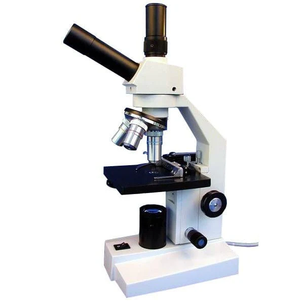 AmScope D100 Dual-View Monocular Compound Microscope with 20W Halogen Light, Mechanical Stage and Optional Digital Camera