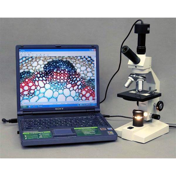 AmScope D100 Dual-View Monocular Compound Microscope with 20W Halogen Light, Mechanical Stage and Optional Digital Camera - Image 6