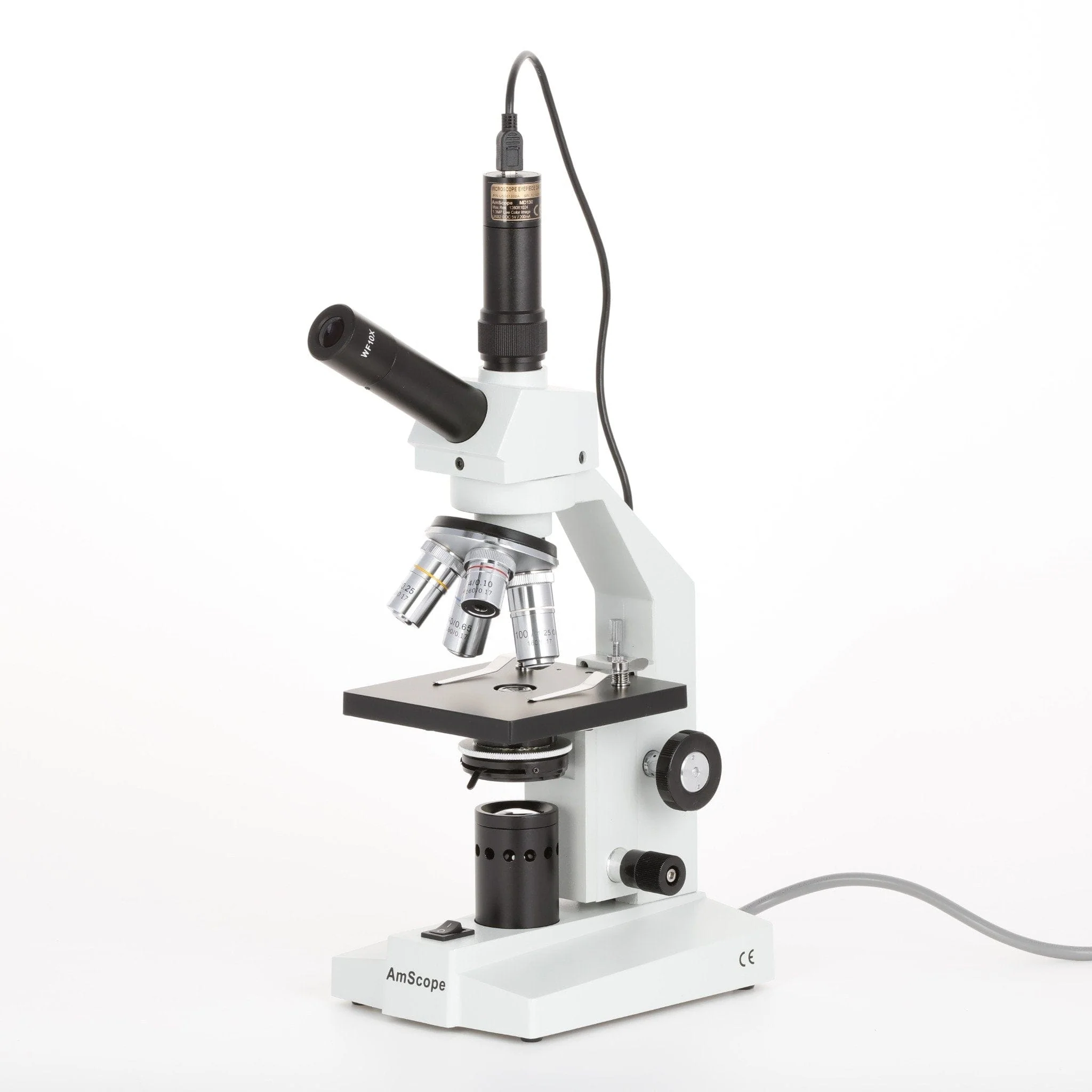 AmScope D120 Series Advanced Student High-Magnification Dual-View Monocular Compound Microscope - Image 2