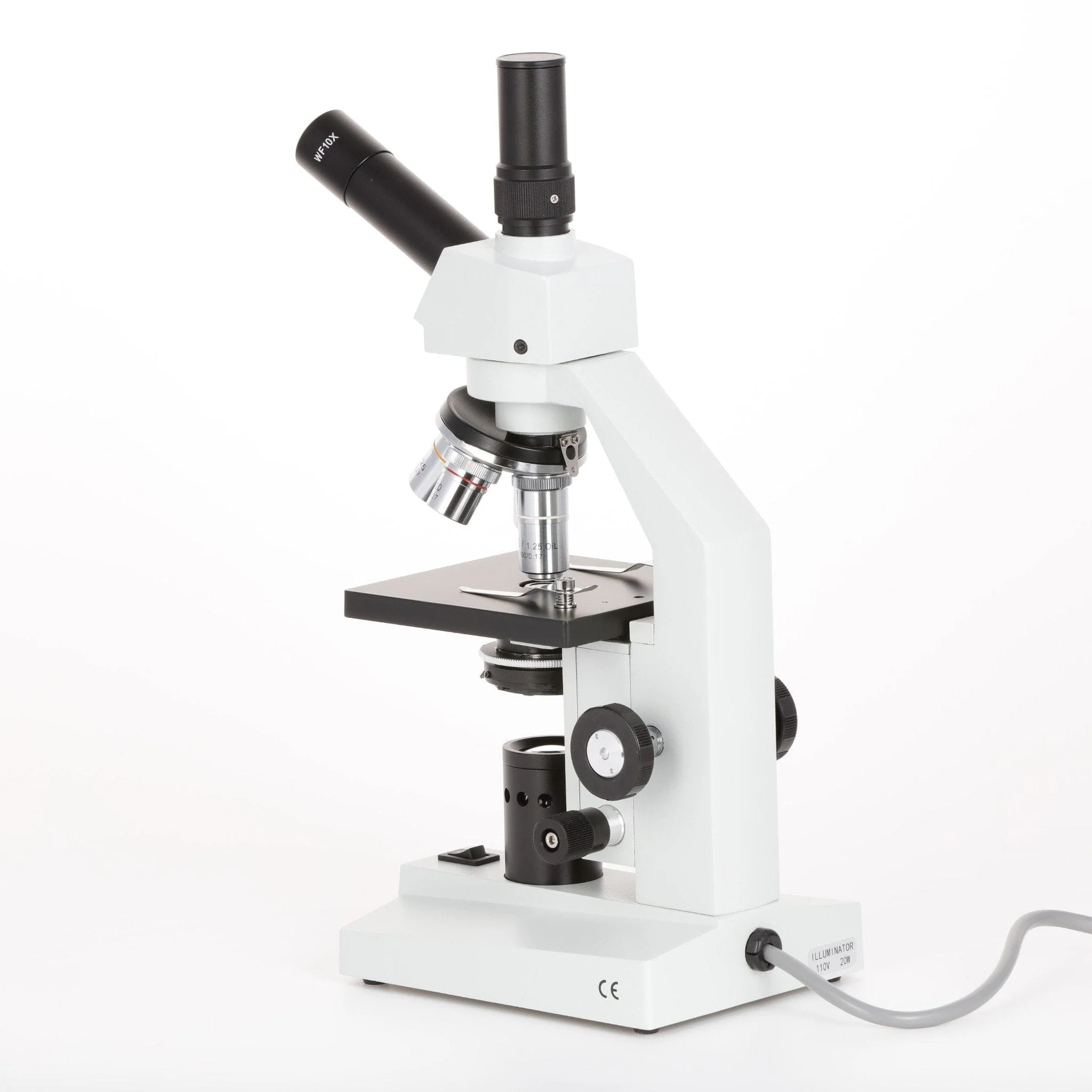 AmScope D120 Series Advanced Student High-Magnification Dual-View Monocular Compound Microscope - Image 4