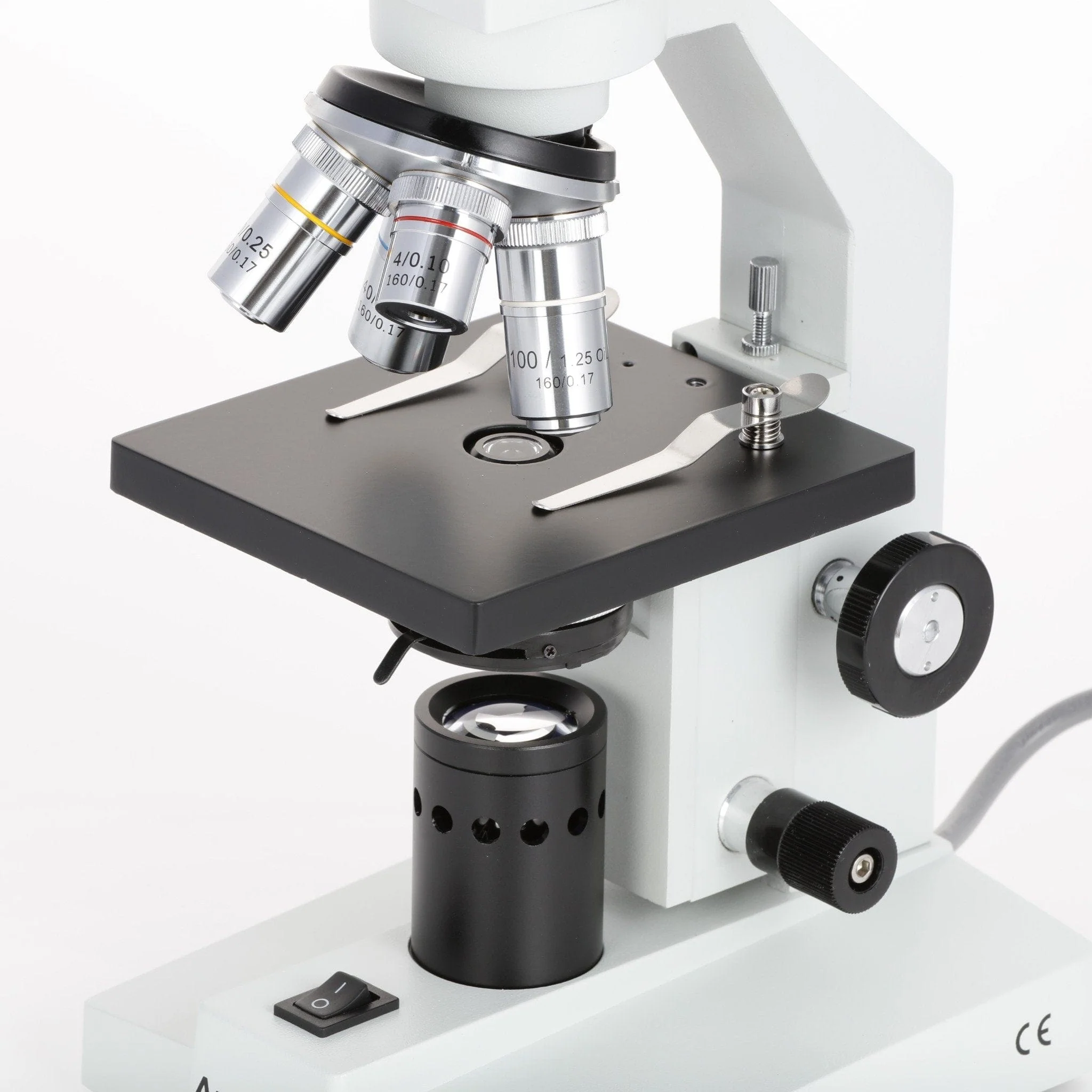 AmScope D120 Series Advanced Student High-Magnification Dual-View Monocular Compound Microscope - Image 9