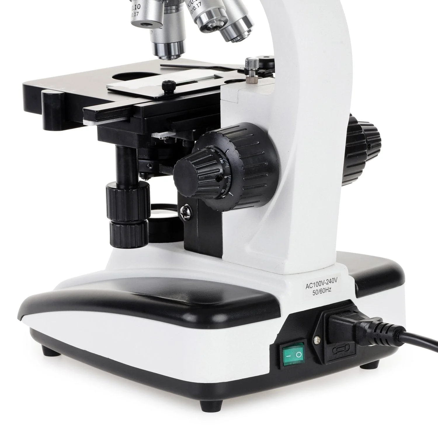 AmScope D130 Series Dual-View Monocular Compound Microscope with 20W Halogen Light, 3D Mechanical Stage and Optional Digital Camera - Image 10