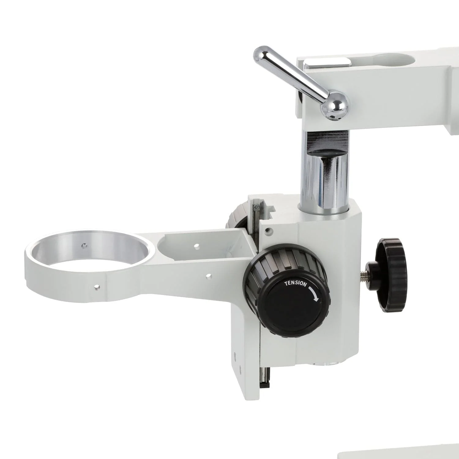 AmScope DAW2 White Double Arm Boom Stand for Stereo Microscopes - Steel Arms, 76mm Focus Block - Image 6