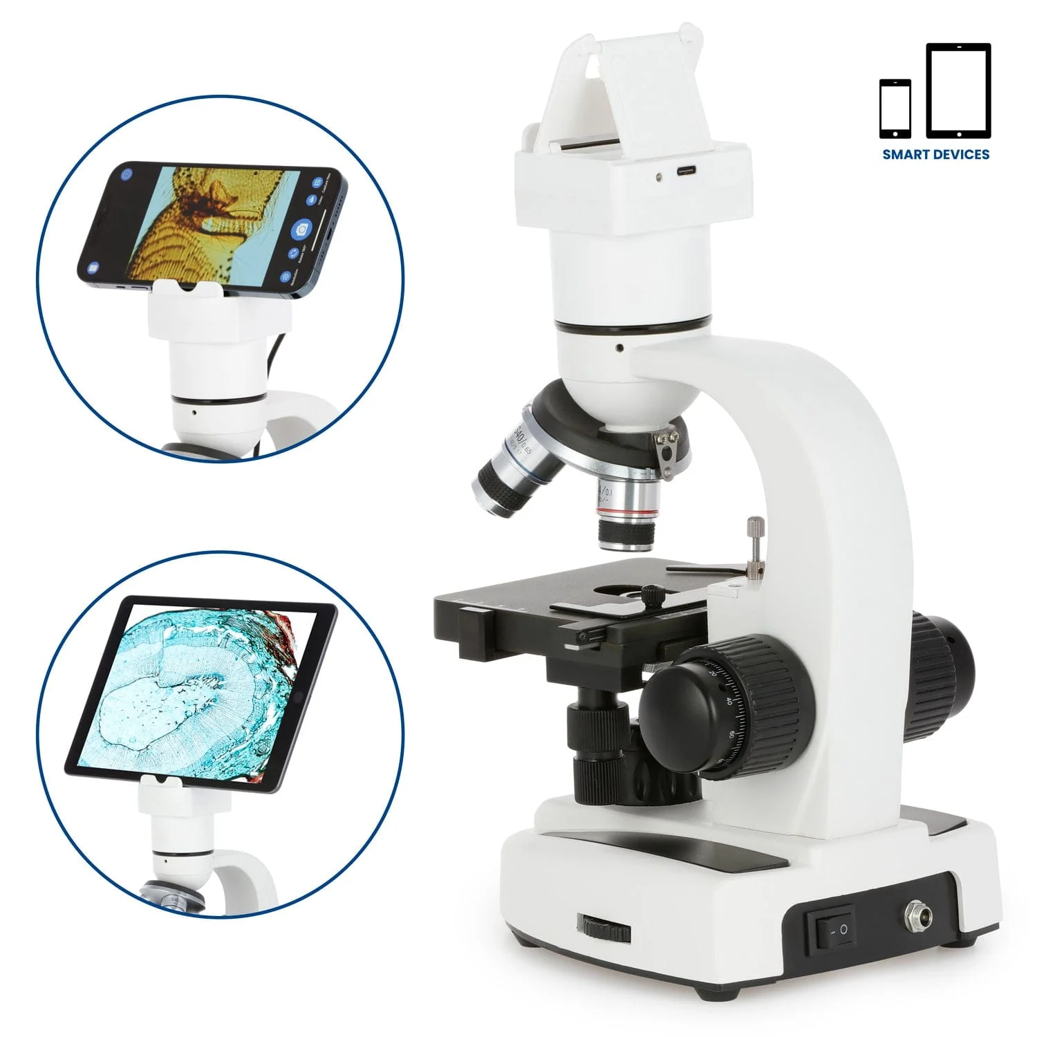 Amscope DM150-W Digital Compound Microscope for Kids – Up to 220X Top & Bottom LED Illumination LCD Screen, Photo & Video Capture, STEM Learning - Image 2