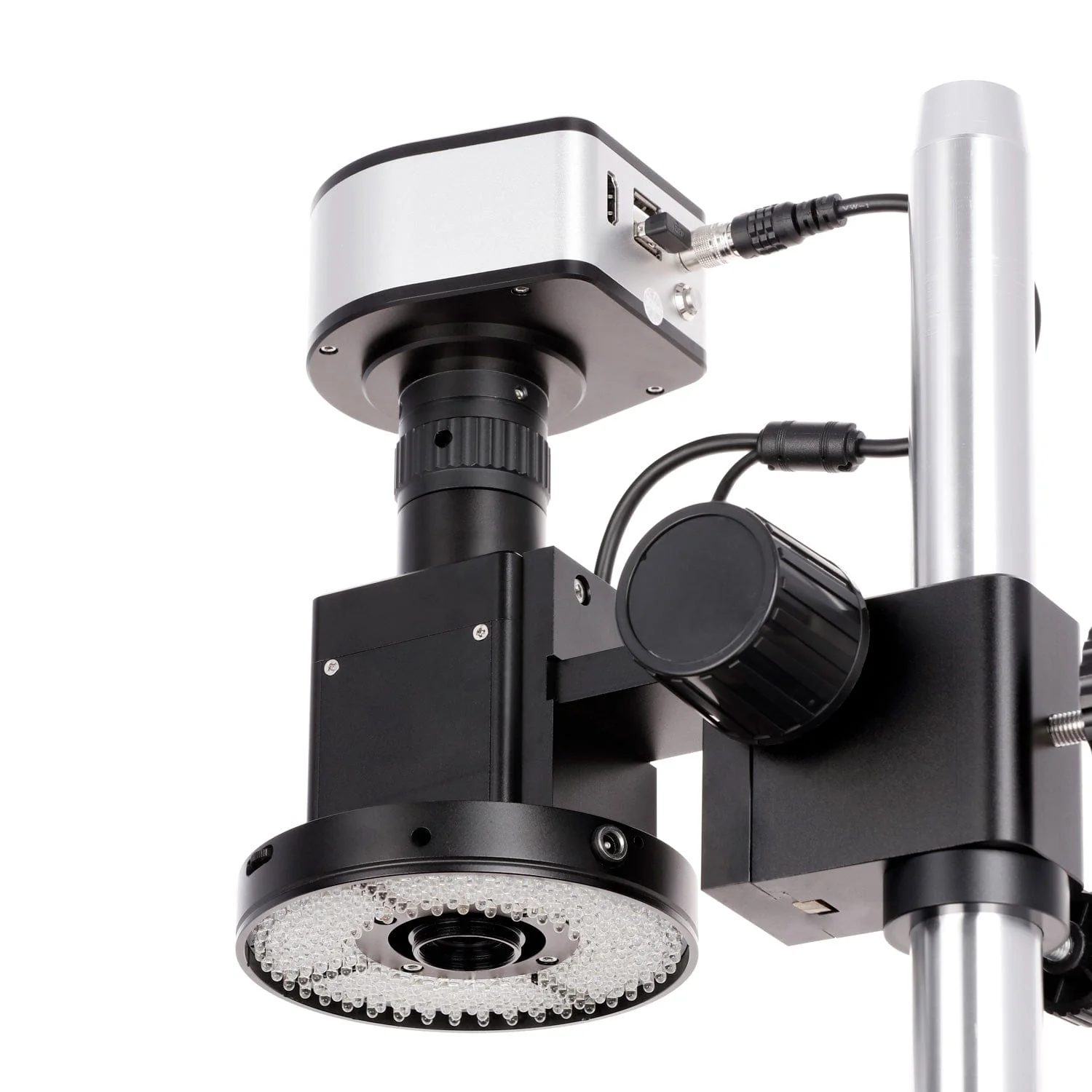 AmScope DM650 Series Digital Video Inspection Digital Microscope HD 0.6X-5X Magnification on Table Stand with Smart Motorized Auto-Zoom + 11.6" HD Monitor - Image 4