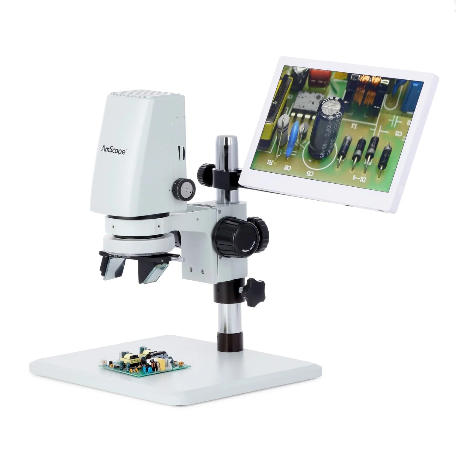 AmScope DM750 Series Zoom Tabletop Video Inspection Digital Microscope System 0.7X-5X Magnification Optional 1080p Monitor & 3D Rotary Viewer - Image 4