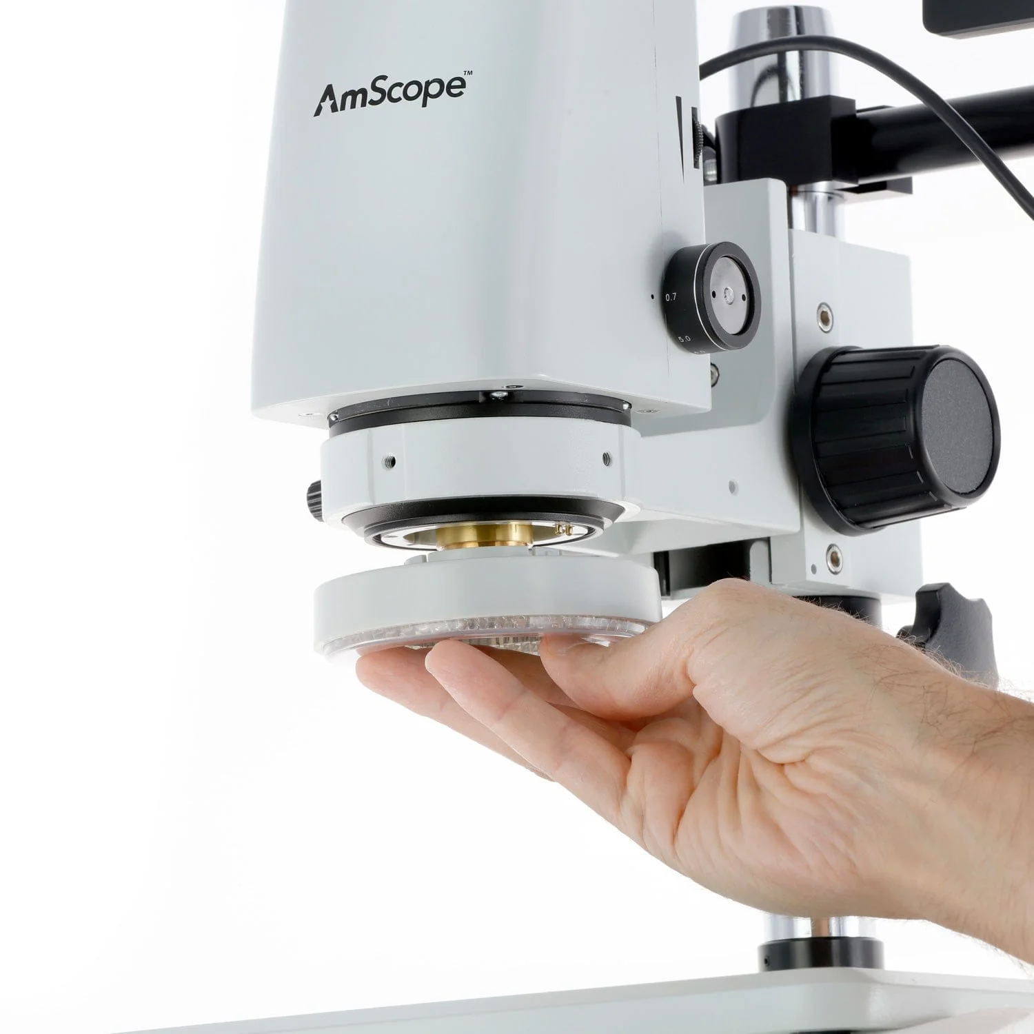 AmScope DM750 Series Zoom Tabletop Video Inspection Digital Microscope System 0.7X-5X Magnification Optional 1080p Monitor & 3D Rotary Viewer - Image 7