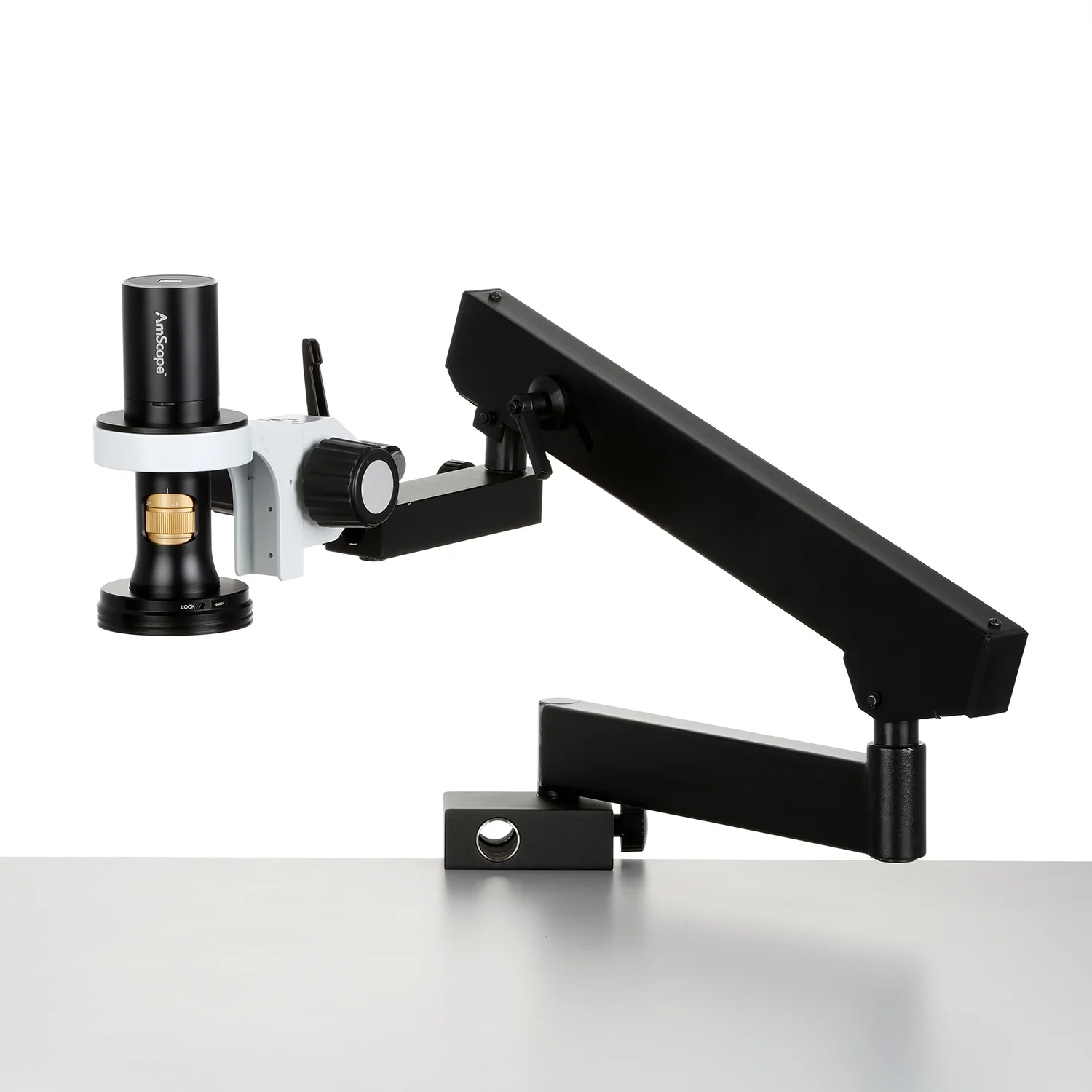 AmScope DM756 Series 8.3MP All-in-One USB Digital Microscope with Zoom Optics on Articulating Arm
