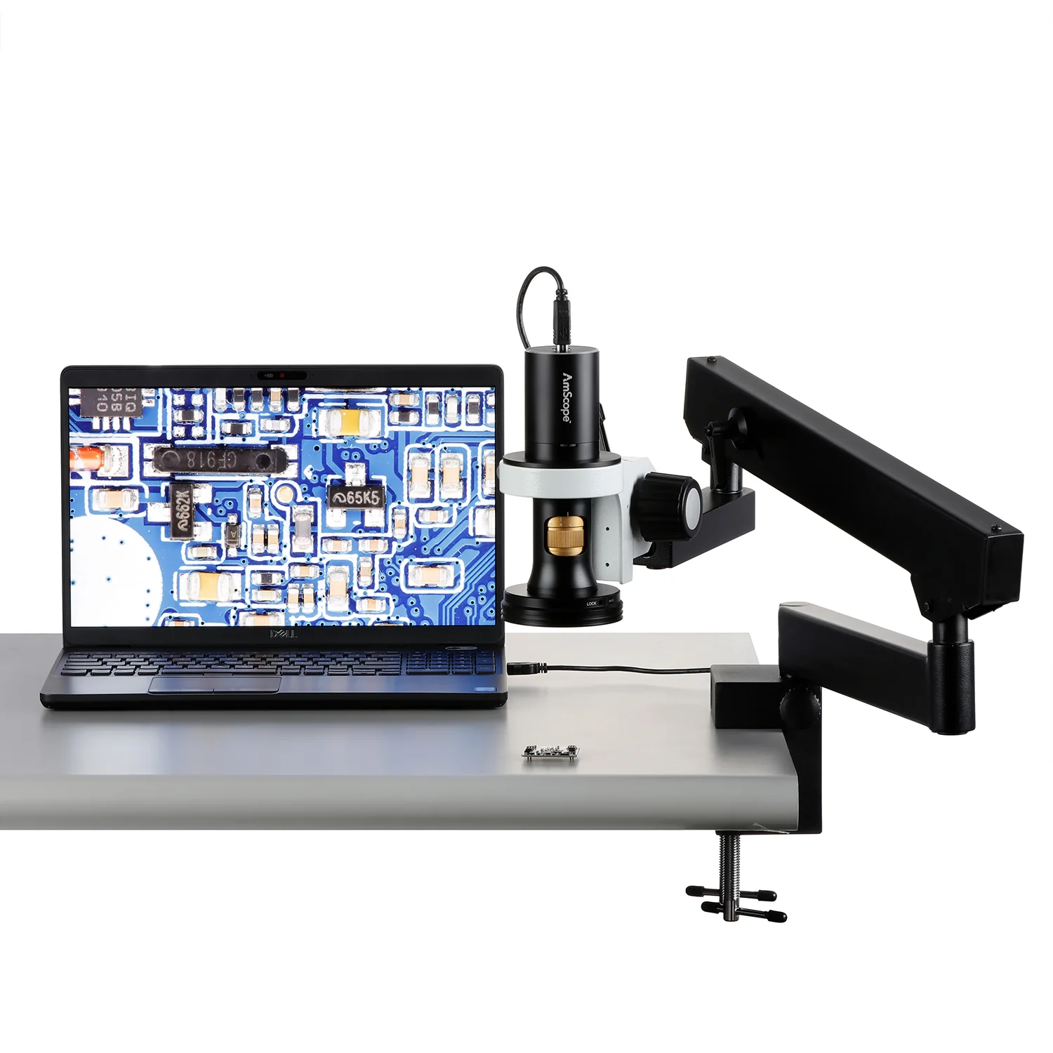 AmScope DM756 Series 8.3MP All-in-One USB Digital Microscope with Zoom Optics on Articulating Arm - Image 3