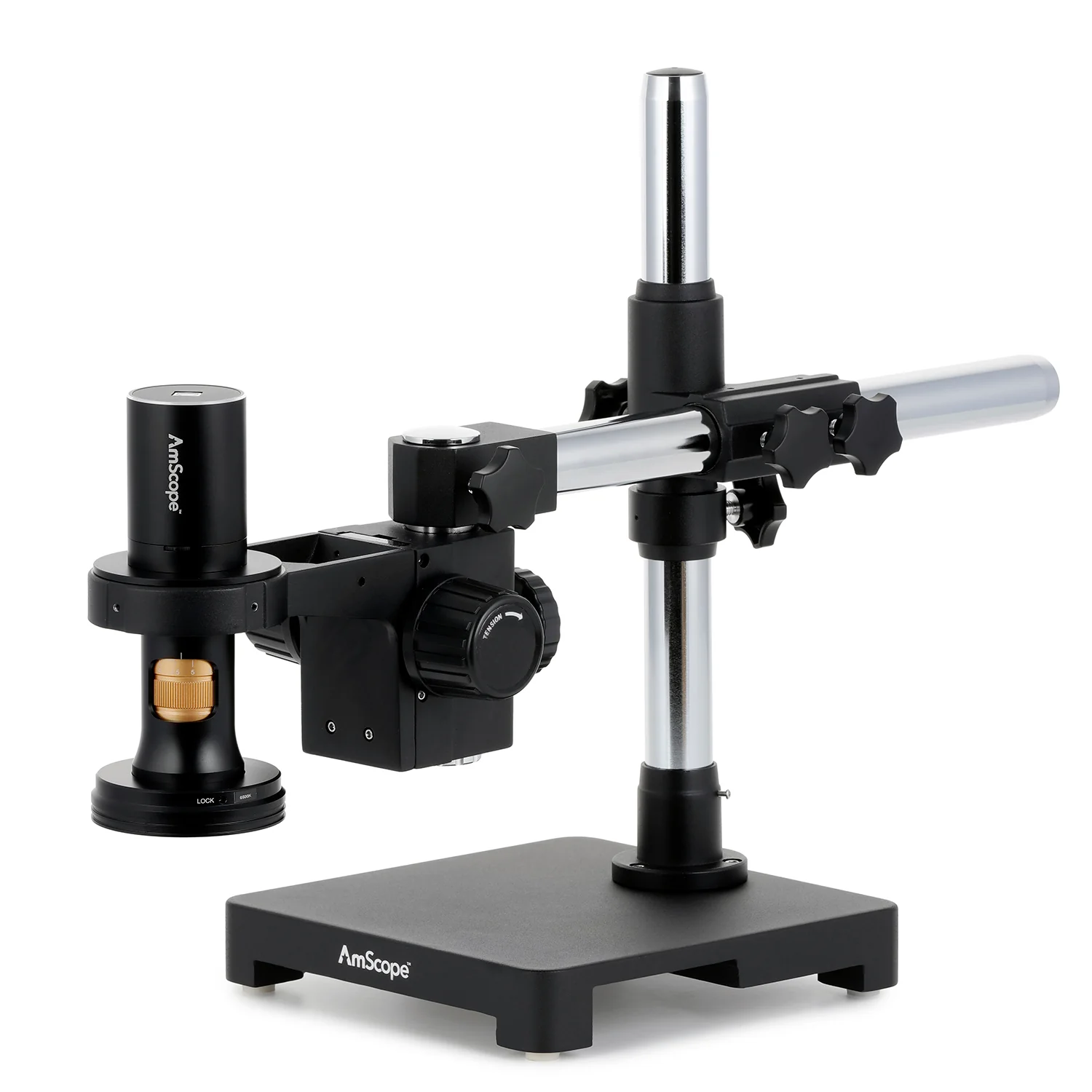 AmScope DM756 Series 8.3MP USB All-in-One Digital Microscope with Zoom Optics on Single-Arm Boom-Stand