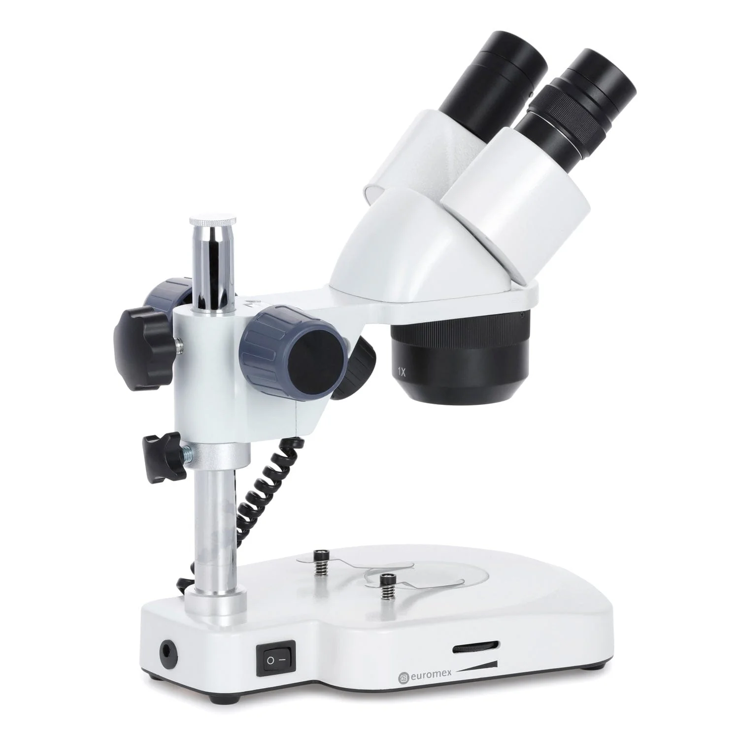 Euromex EduBlue Series Binocular Stereo Microscope 10X-30X Magnification with with 1X/3X Objective Lenses on Dual Illumination Pillar Stand - Image 4
