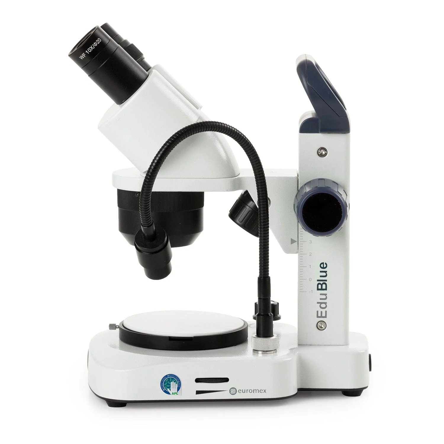 Euromex EduBlue Series Binocular Stereo Microscope 20X-40X Magnification with 2X/4X Objective Lenses on Tri Illumination Track Stand w/ Moveable Stage - Image 2