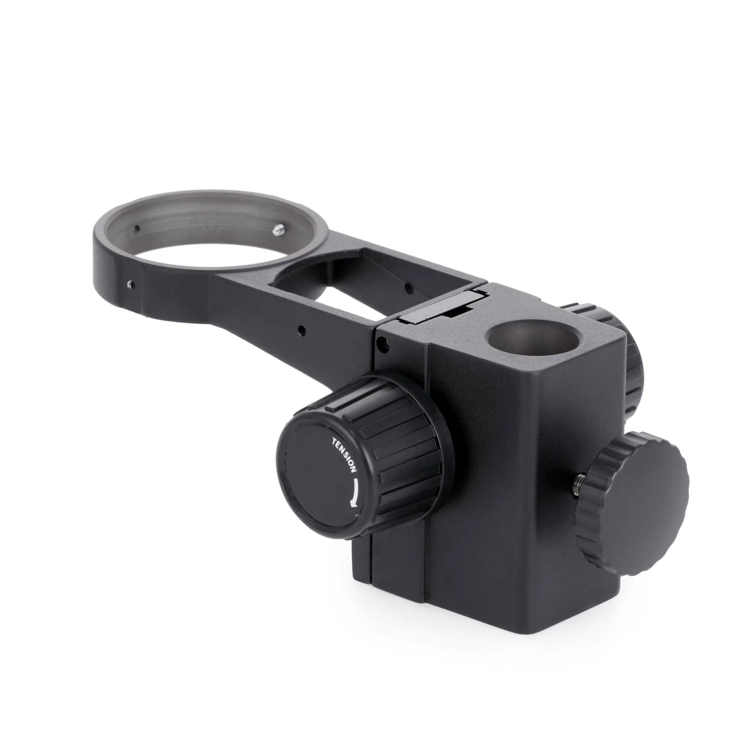 AmScope Stereo Microscope Focus Block with 76mm Collar, 32mm Tube Mount, Lamp Slot in Black - Image 2