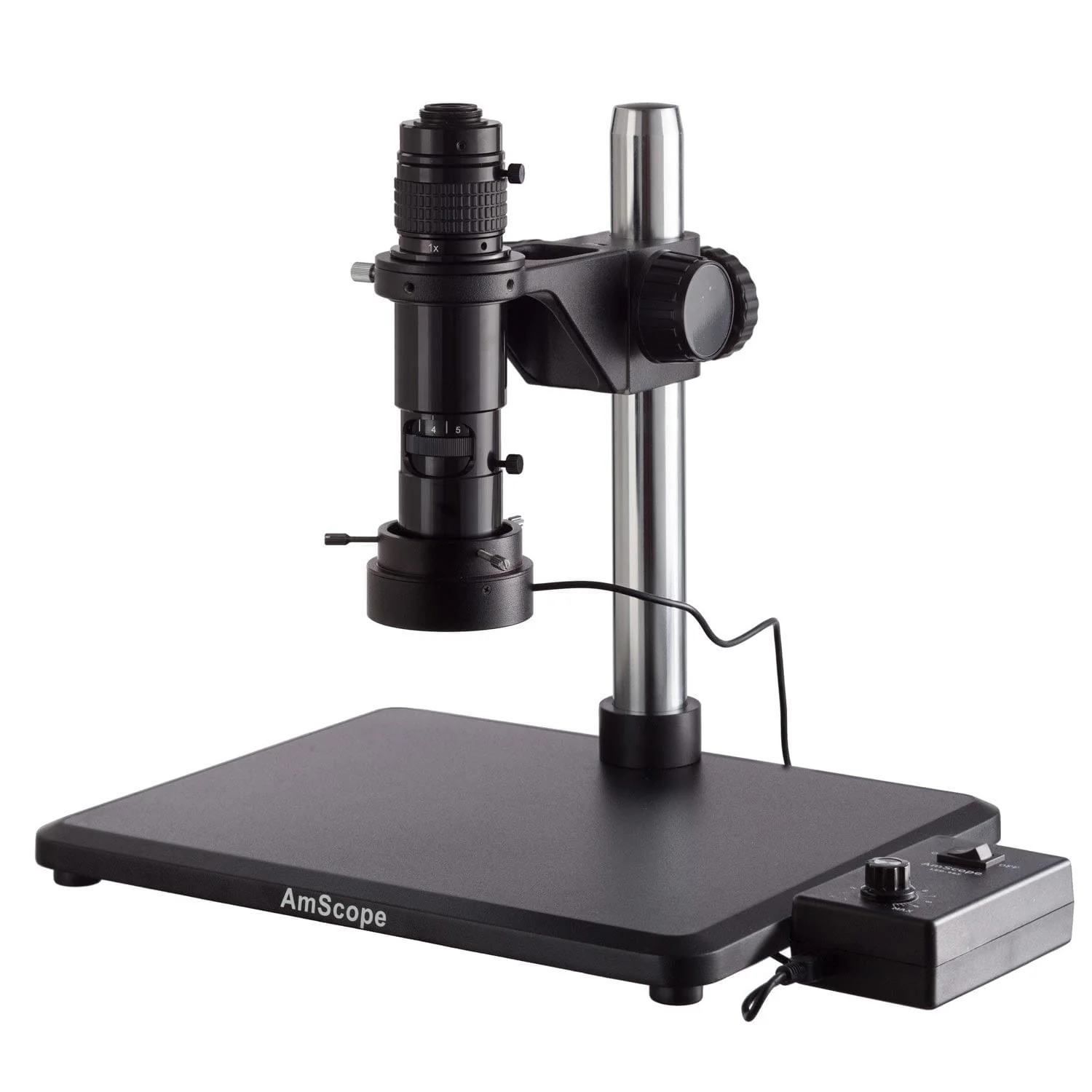 AmScope H1000 Series Zoom Inspection Monocular Stereo Microscope 0.83X-10X Magnification with HDMI Camera