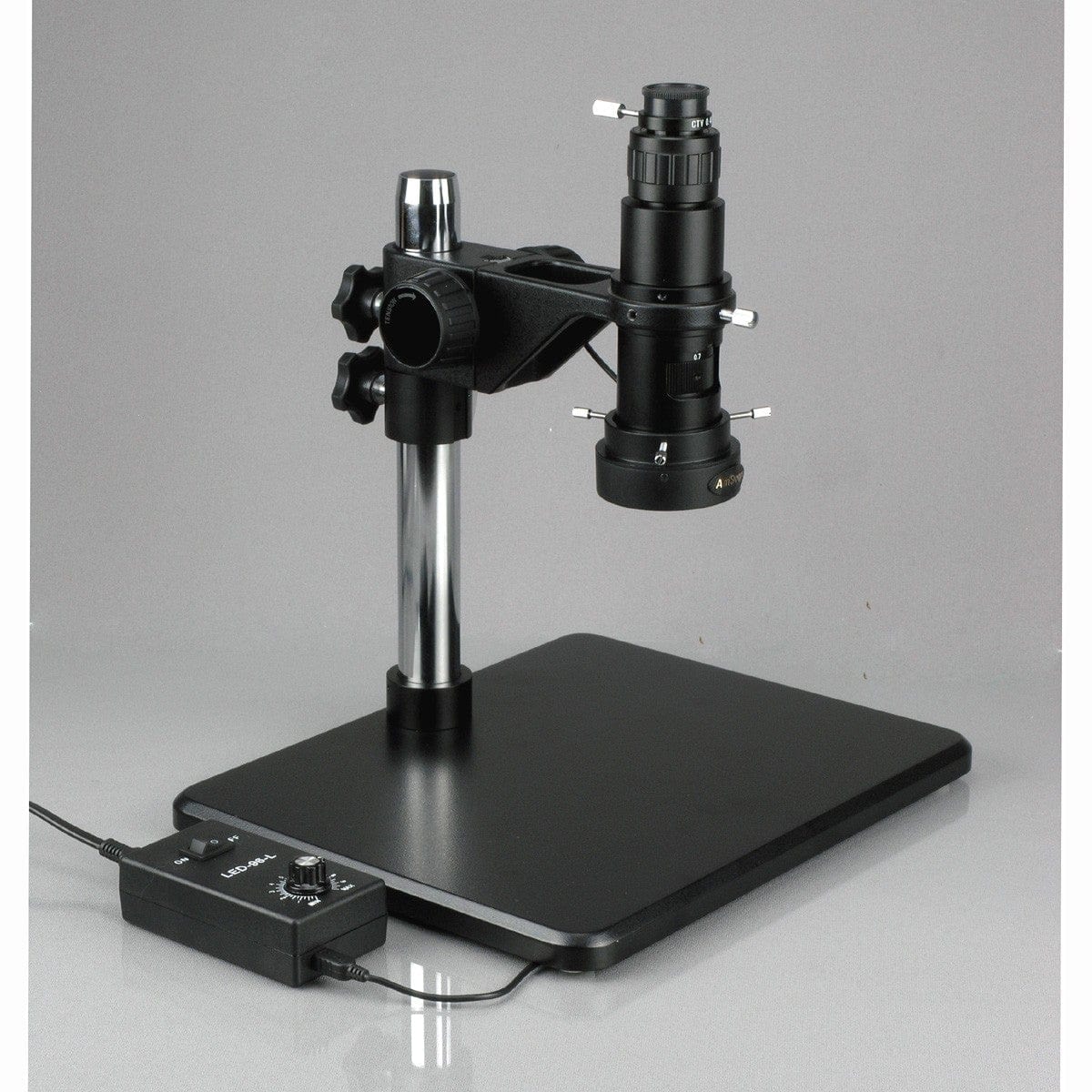 AmScope H800 Zoom Inspection Monocular Stereo Microscope 0.7X-5X Magnification with LED Ring Light on Table Stand and HDMI Camera - Image 6