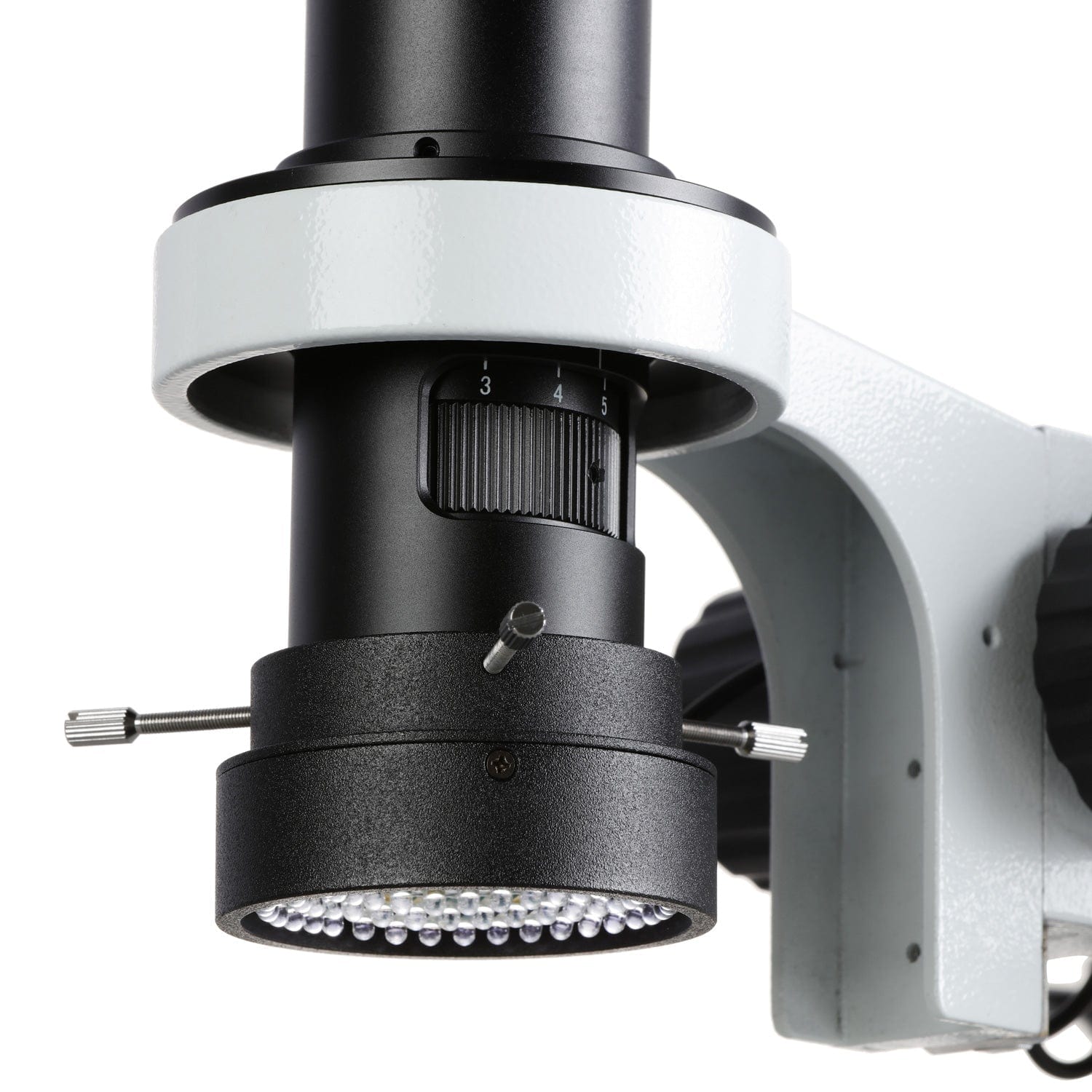 AmScope H800 Zoom Inspection Monocular Stereo Microscope 0.7X-5X Magnification with LED Ring Light on Articulating Arm with Pillar and Auto-Focus HDMI Camera - Image 6