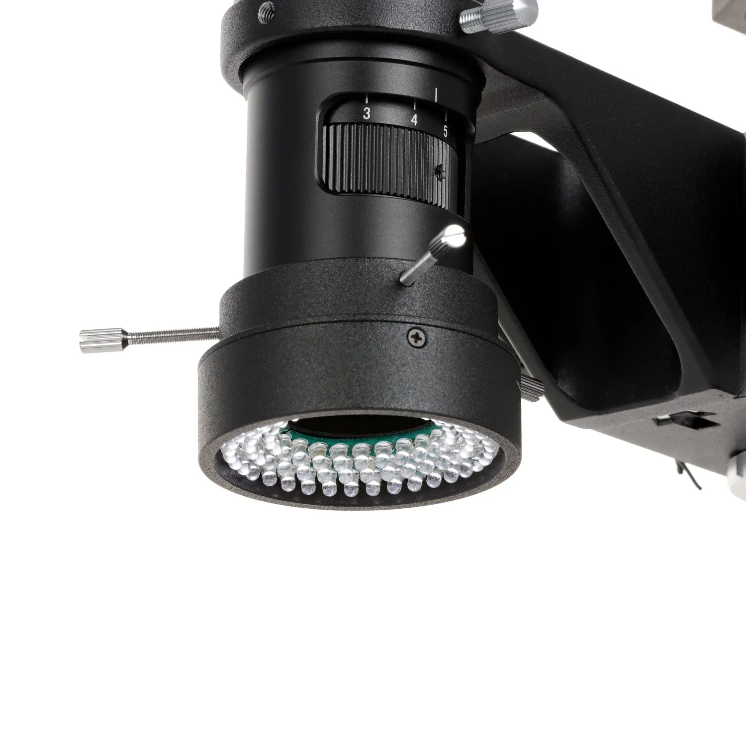 AmScope H800 Zoom Inspection Monocular Stereo Microscope 0.7X-5X Magnification with LED Ring Light on Single-Arm Boom-Stand + Auto-Focus HDMI Camera - Image 6
