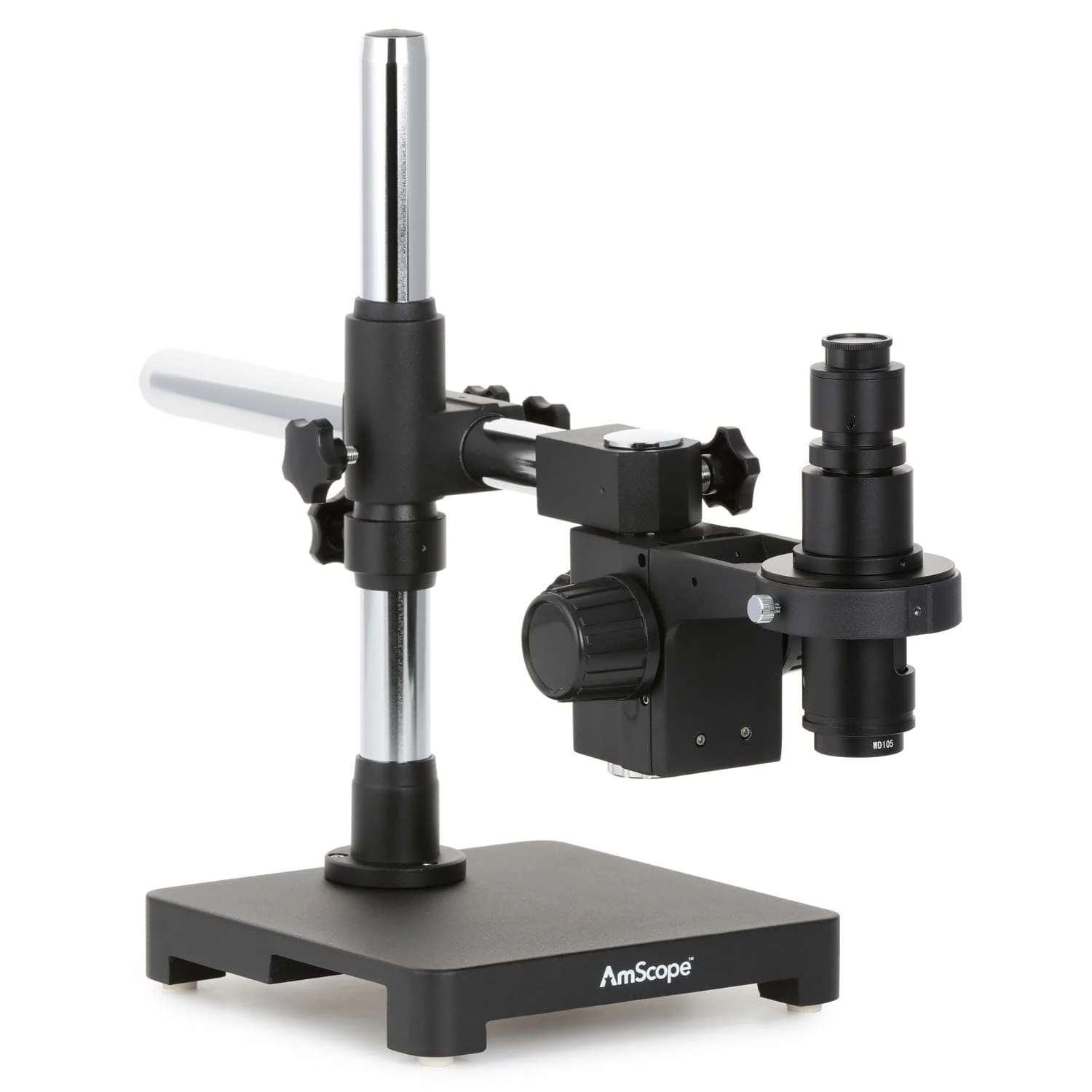 AmScope H800 Series Zoom Inspection Monocular Stereo Microscope 0.7X-5X Magnification with LED Ring Light on Single-Arm Boom-Stand + HDMI Camera - Image 8
