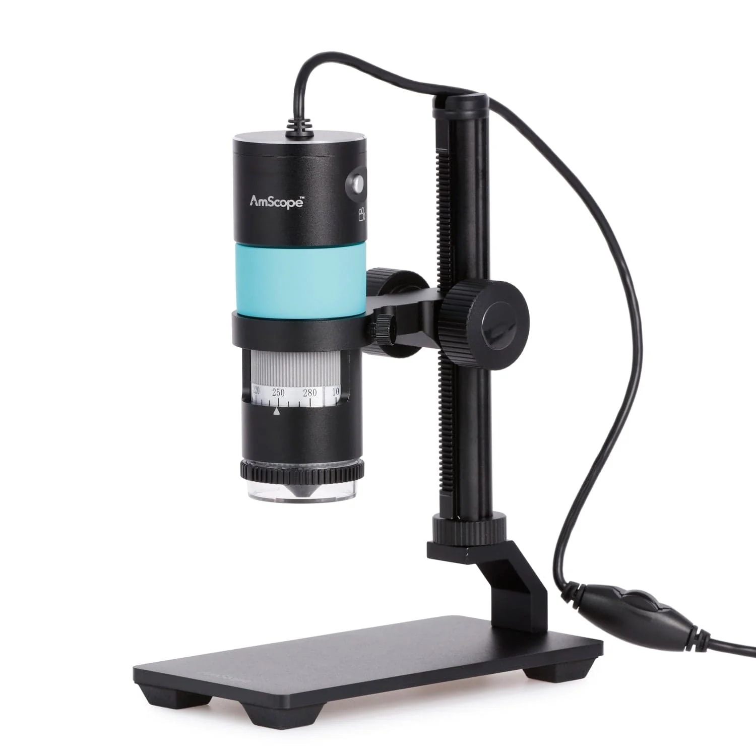 AmScope HHD Series Professional Handheld Digital USB Microscopes with 10X-280X Magnification, LED Ring Illuminator, and Table Stand + Optional Polarizer - Image 2