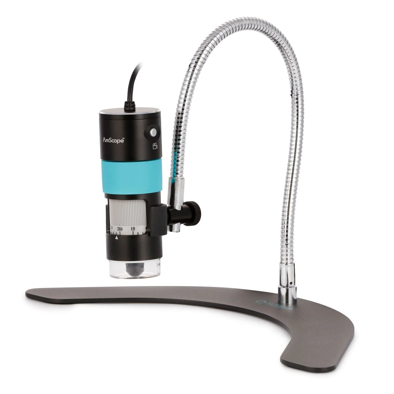 AmScope HHD Series Professional Handheld Digital USB Microscopes with 10X-280X Magnification, LED Ring Illuminator, and Table Stand + Optional Polarizer - Image 3