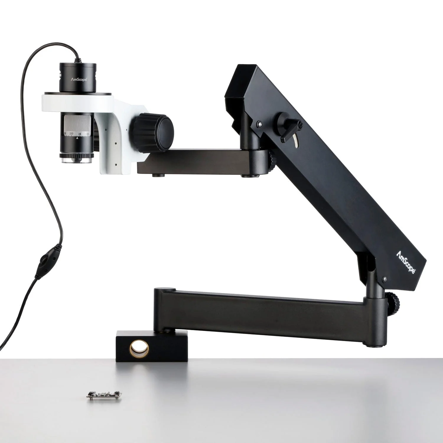 AmScope HHD Series All-In-One Professional Polarizing Handheld Digital HDMI / USB Microscopes 10X-280X Magnification + LED Ring Illuminator + Articulating Arm Stand - Image 11