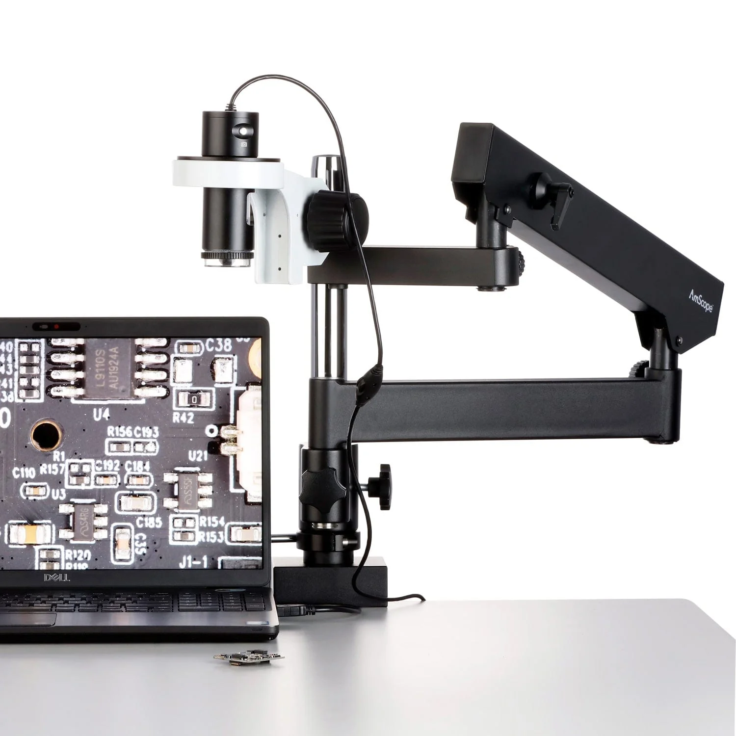 AmScope HHD Series All-In-One Professional Polarizing Handheld Digital HDMI / USB Microscopes 10X-280X Magnification + LED Ring Illuminator + Articulating Arm Stand - Image 19