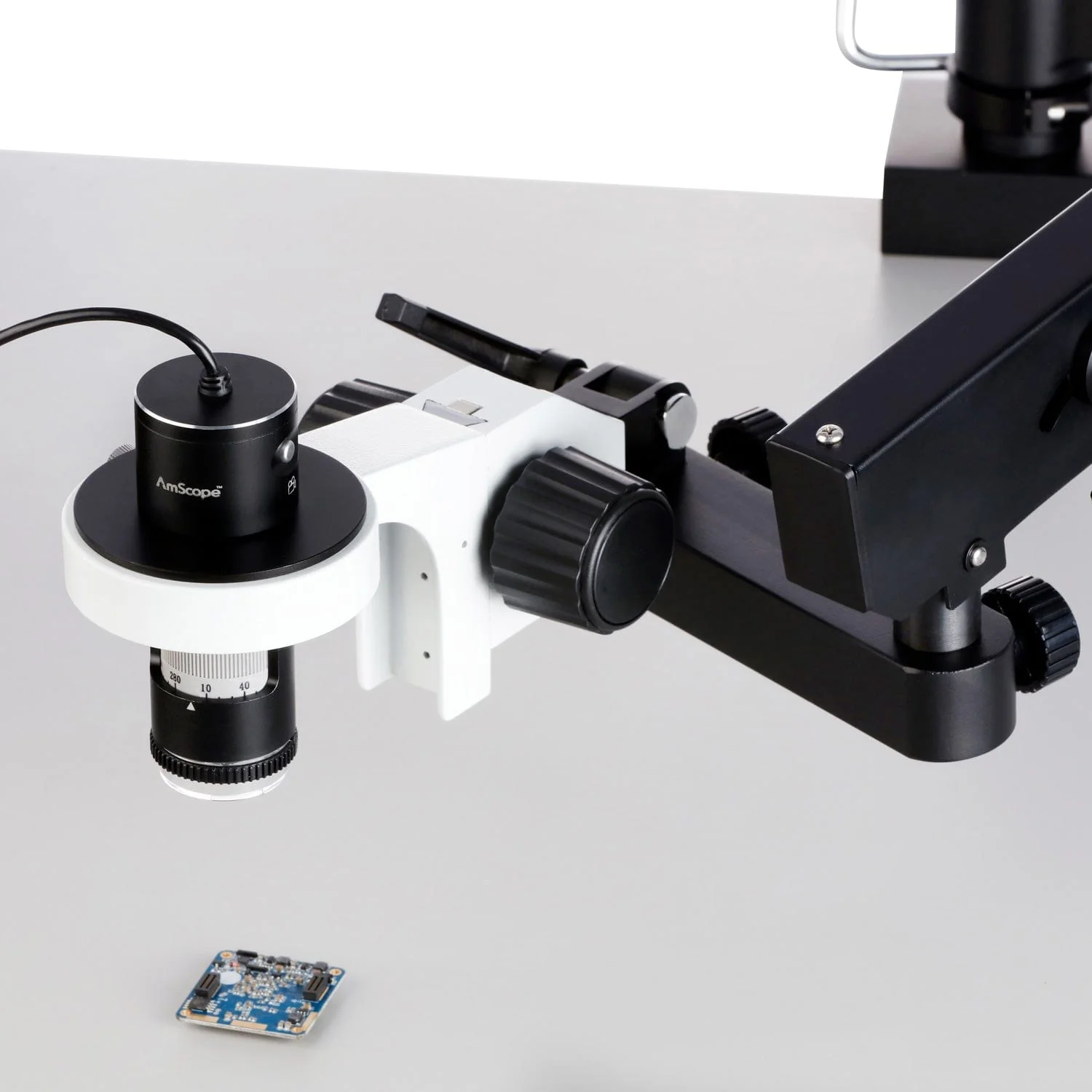 AmScope HHD Series All-In-One Professional Polarizing Handheld Digital HDMI / USB Microscopes 10X-280X Magnification + LED Ring Illuminator + Articulating Arm Stand - Image 20