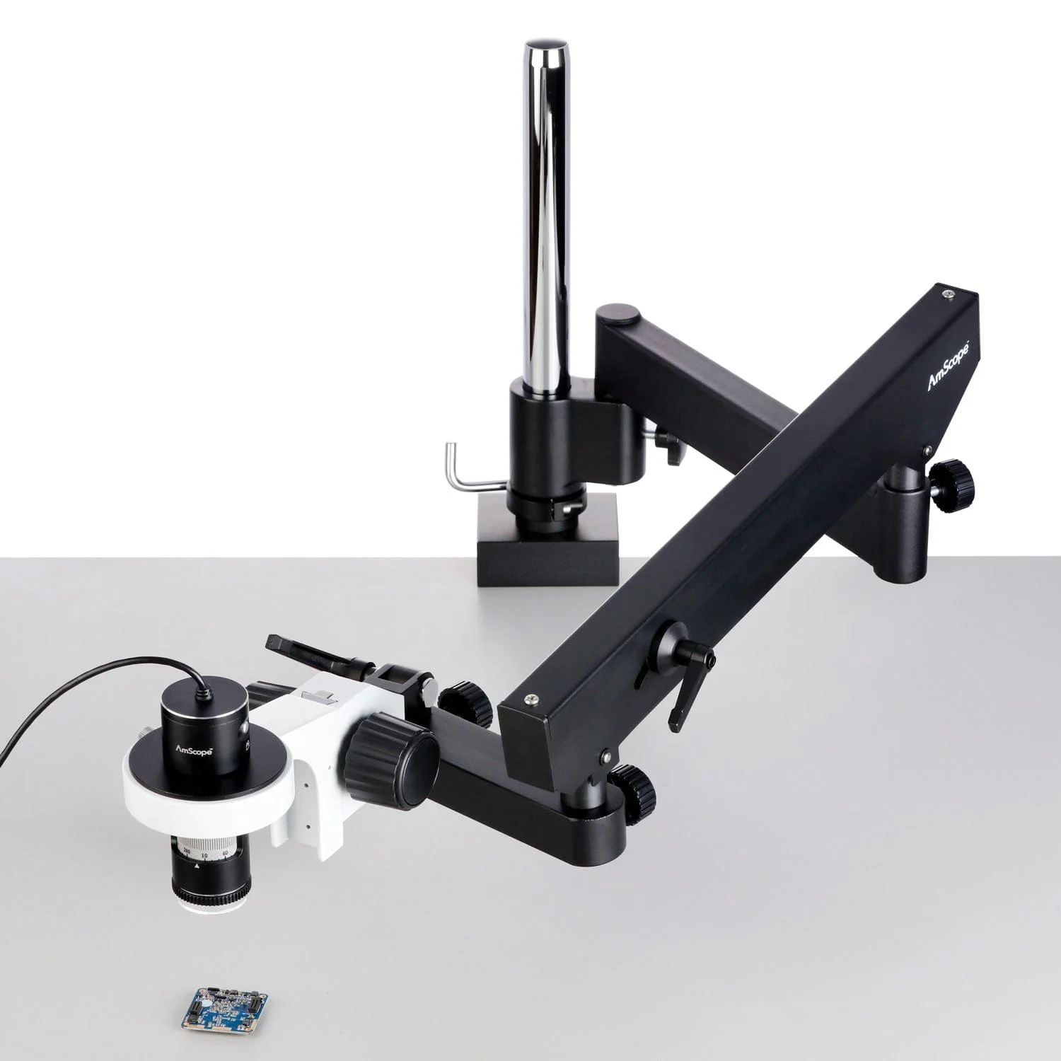 AmScope HHD Series All-In-One Professional Polarizing Handheld Digital HDMI / USB Microscopes 10X-280X Magnification + LED Ring Illuminator + Articulating Arm Stand - Image 21