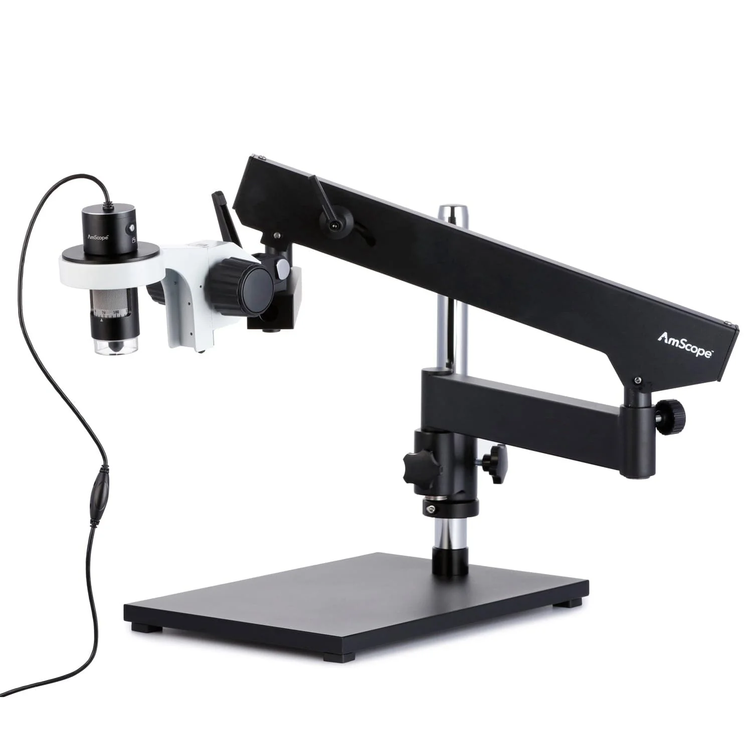 AmScope HHD Series All-In-One Professional Polarizing Handheld Digital HDMI / USB Microscopes 10X-280X Magnification + LED Ring Illuminator + Articulating Arm Stand - Image 6