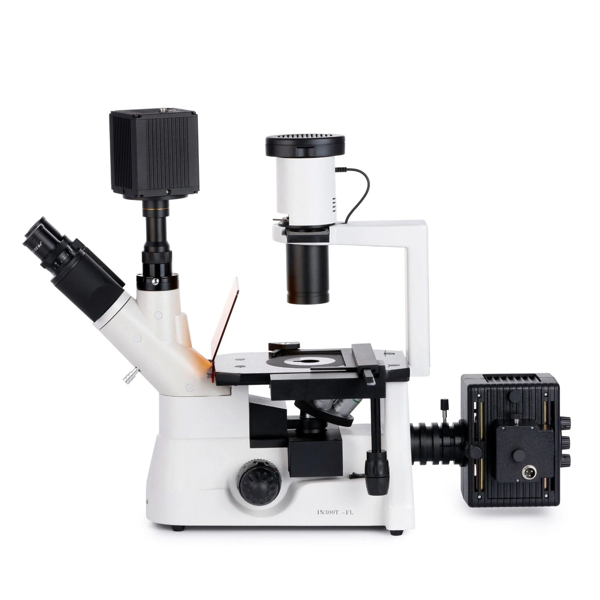 AmScope IN300 Series Inverted Epi-fluorescence Trinocular Compound Microscope with Optional Global Shutter Camera - Image 2