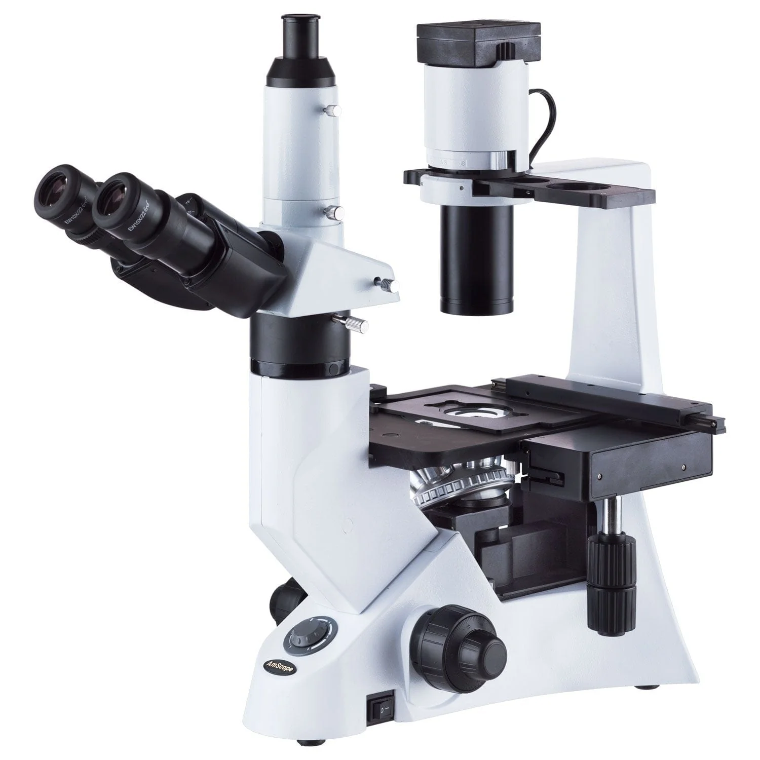 AmScope IN330 Series Inverted Infinity-Corrected Phase-Contrast Biological Trinocular Compound Microscope with 30W Halogen and Optional Digital Camera