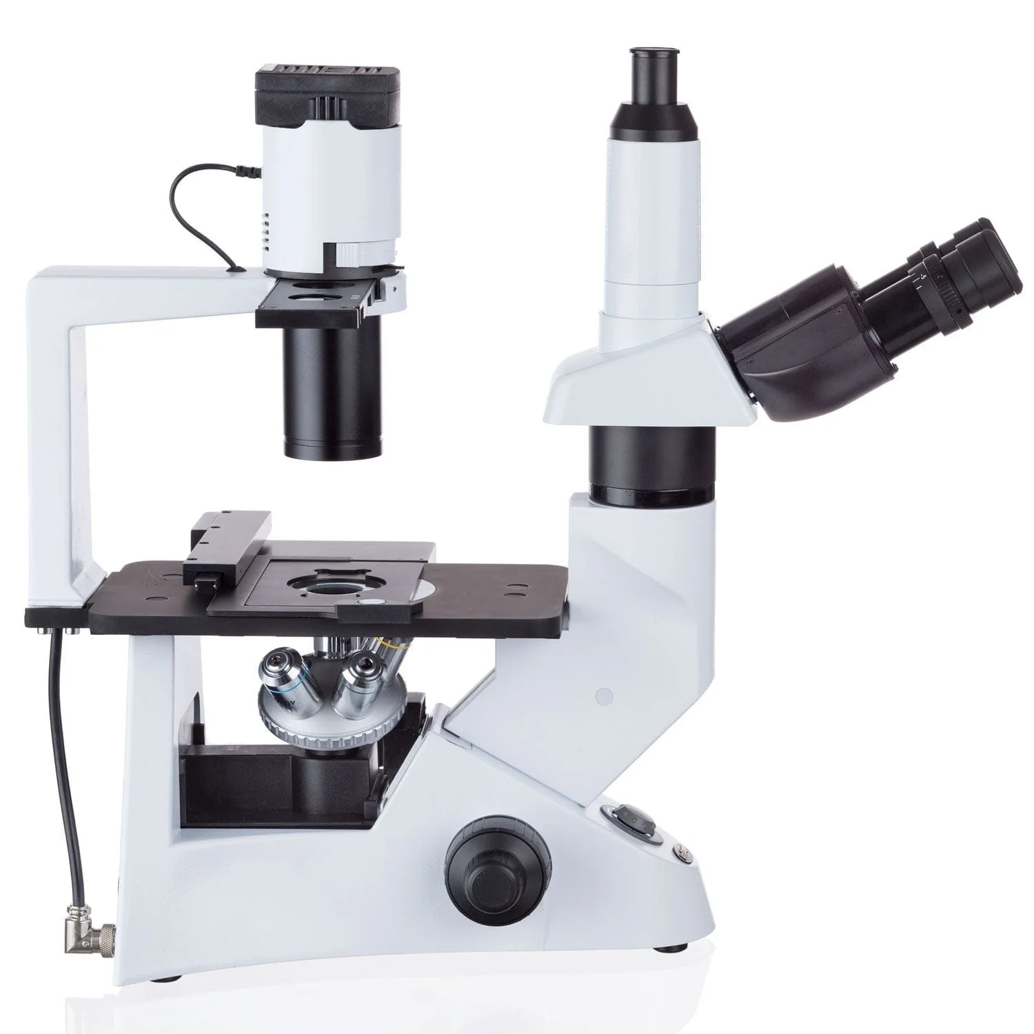 AmScope IN330 Series Inverted Infinity-Corrected Phase-Contrast Biological Trinocular Compound Microscope with 30W Halogen and Optional Digital Camera - Image 9