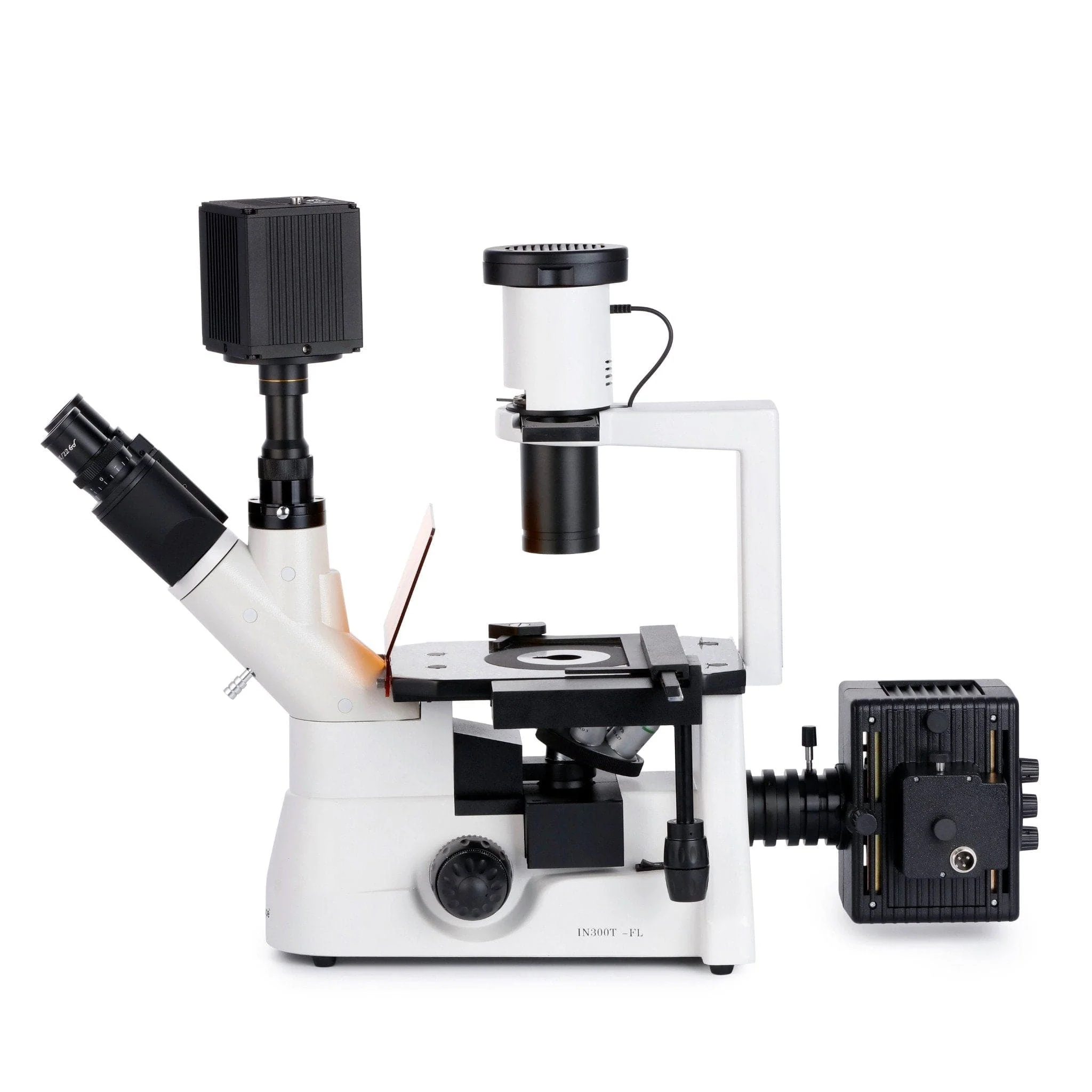 AmScope IN480 Series Inverted Infinity-Corrected Fluorescence Trinocular Compound Microscope with Global Shutter Digital Camera - Image 4