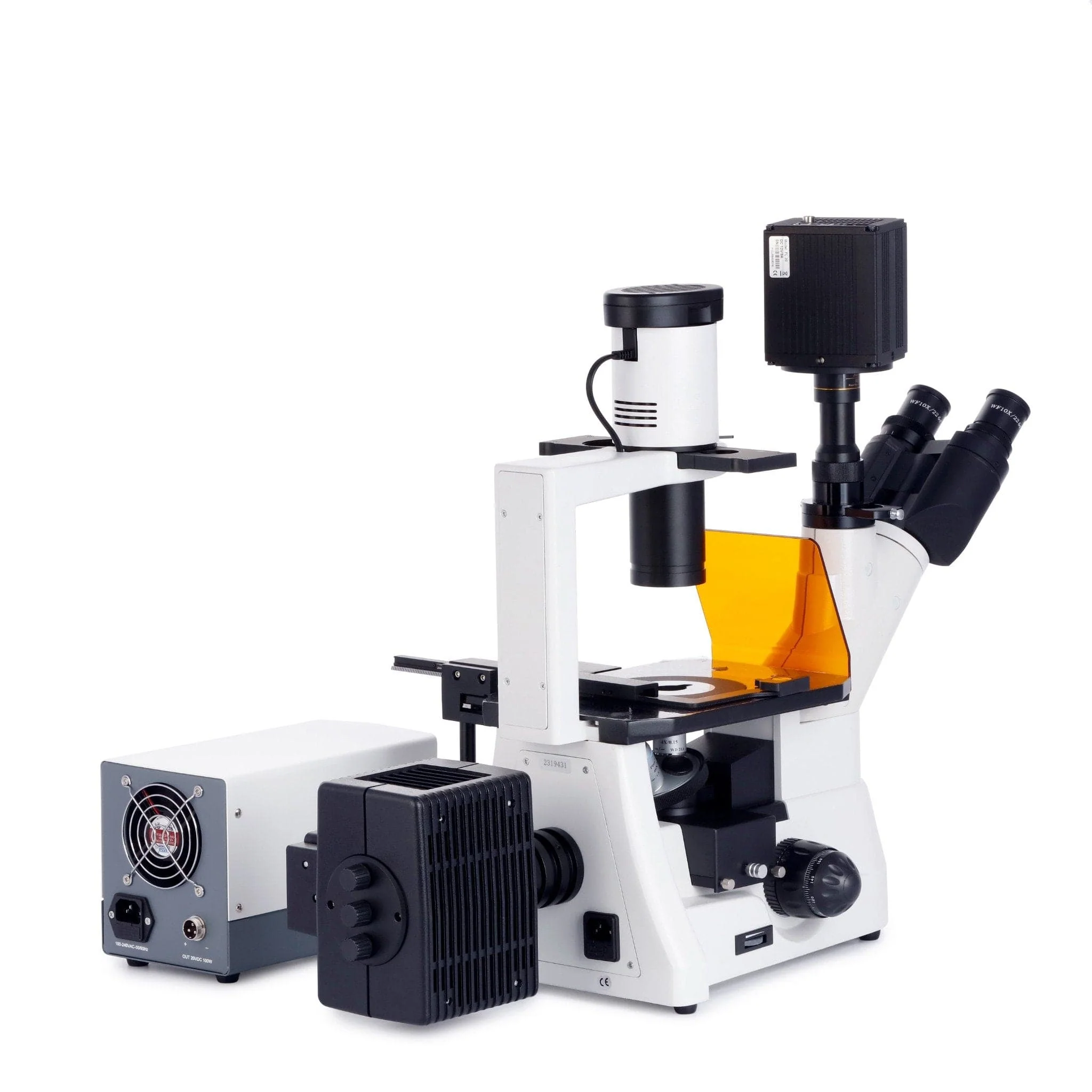 AmScope IN480 Series Inverted Infinity-Corrected Fluorescence Trinocular Compound Microscope with Global Shutter Digital Camera - Image 6
