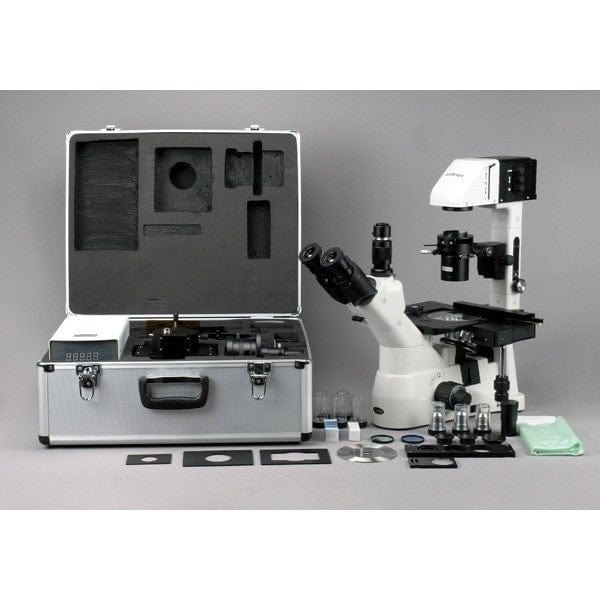 AmScope IN480 Series Inverted Infinity-Corrected Fluorescence Trinocular Compound Microscope with Global Shutter Digital Camera - Image 7