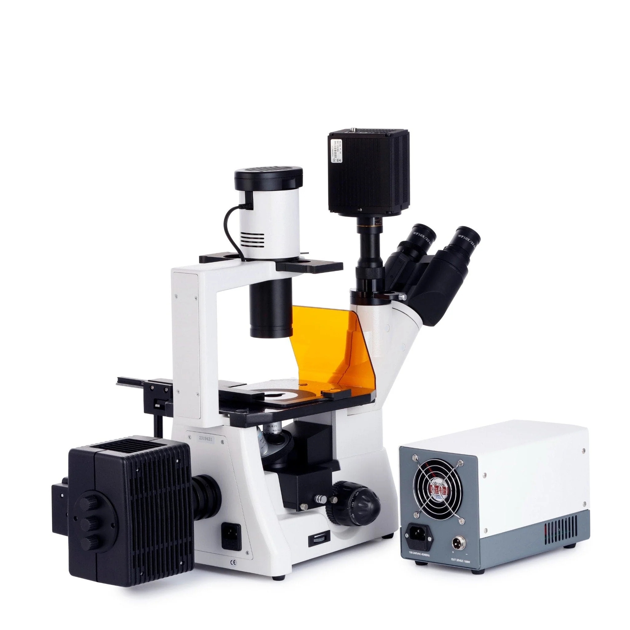 AmScope IN480 Series Inverted Infinity-Corrected Fluorescence Trinocular Compound Microscope with Global Shutter Digital Camera - Image 8