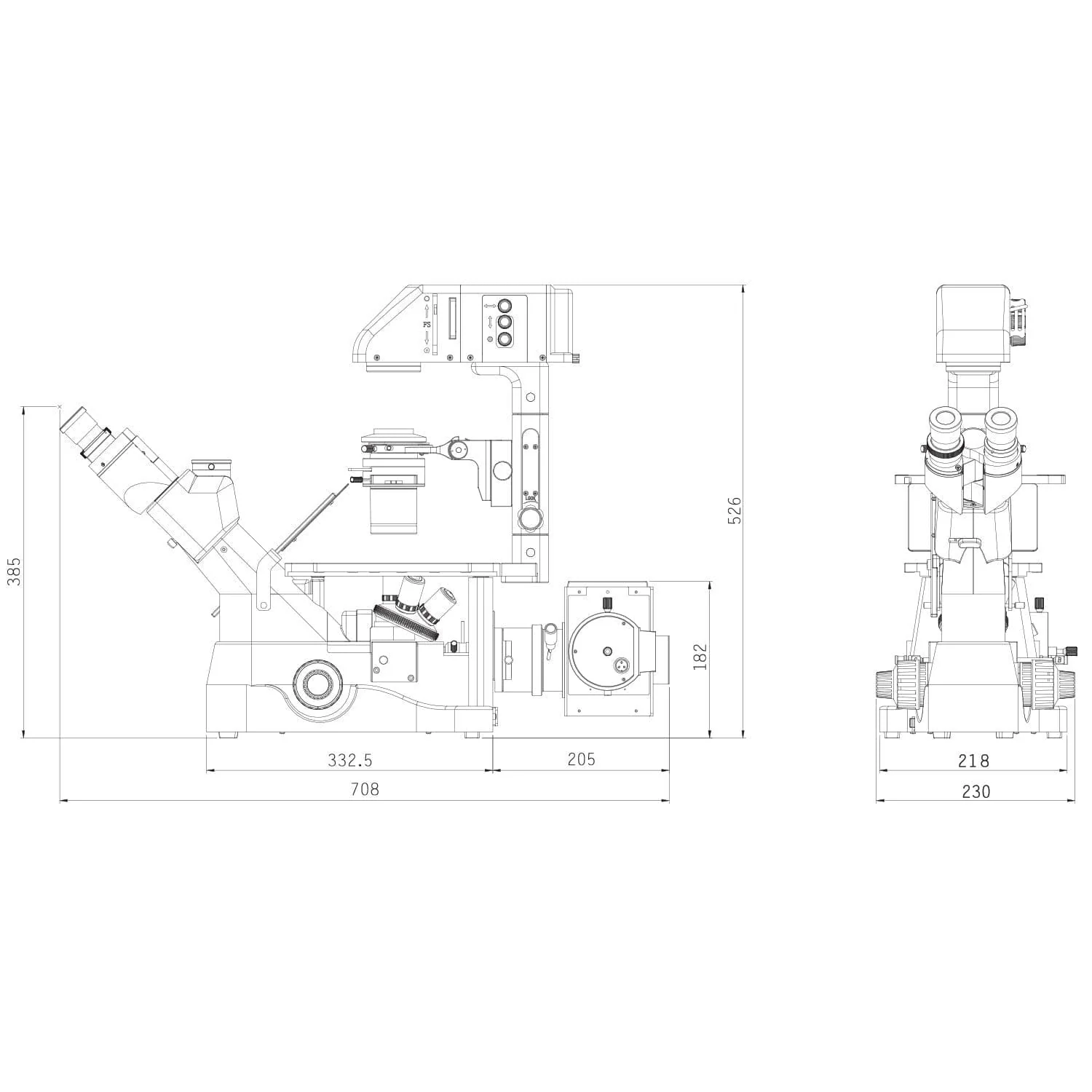 AmScope IN480 Series Inverted Epi-fluorescence Trinocular Compound Microscope - Image 3